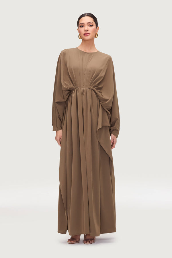 Rawiyah Pleated Kaftan - Olive Abayas Veiled 
