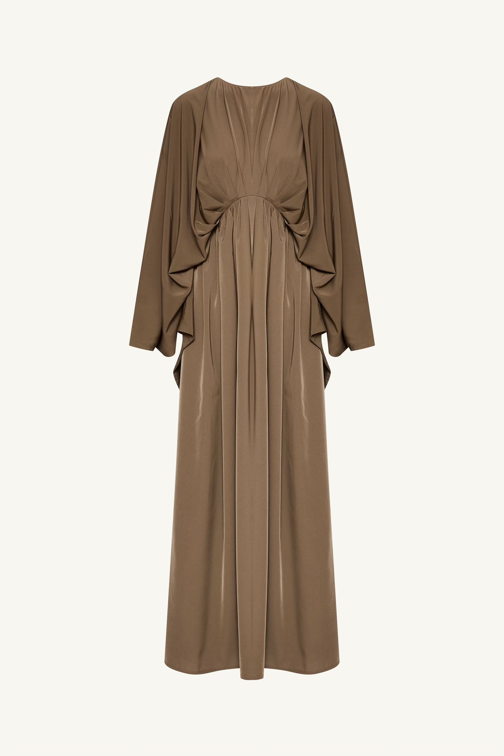 Rawiyah Pleated Kaftan - Olive Abayas Veiled 