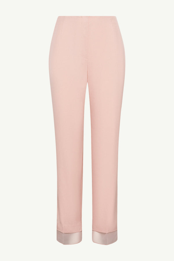 Rayan Organza Trim Trousers - Sepia Rose Clothing Veiled 