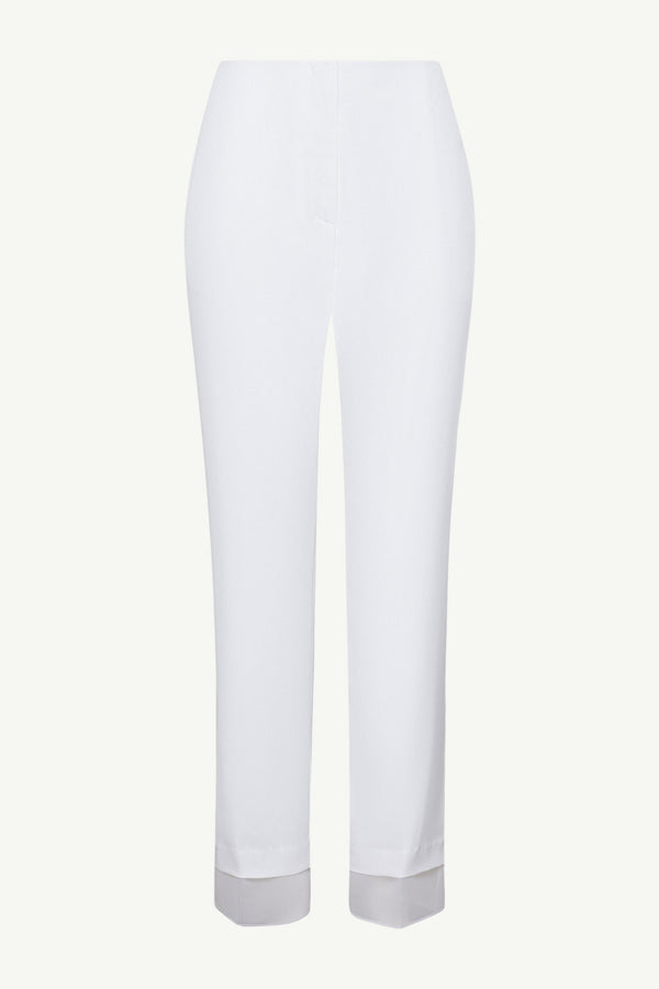 Rayan Organza Trim Trousers - White Clothing Veiled 