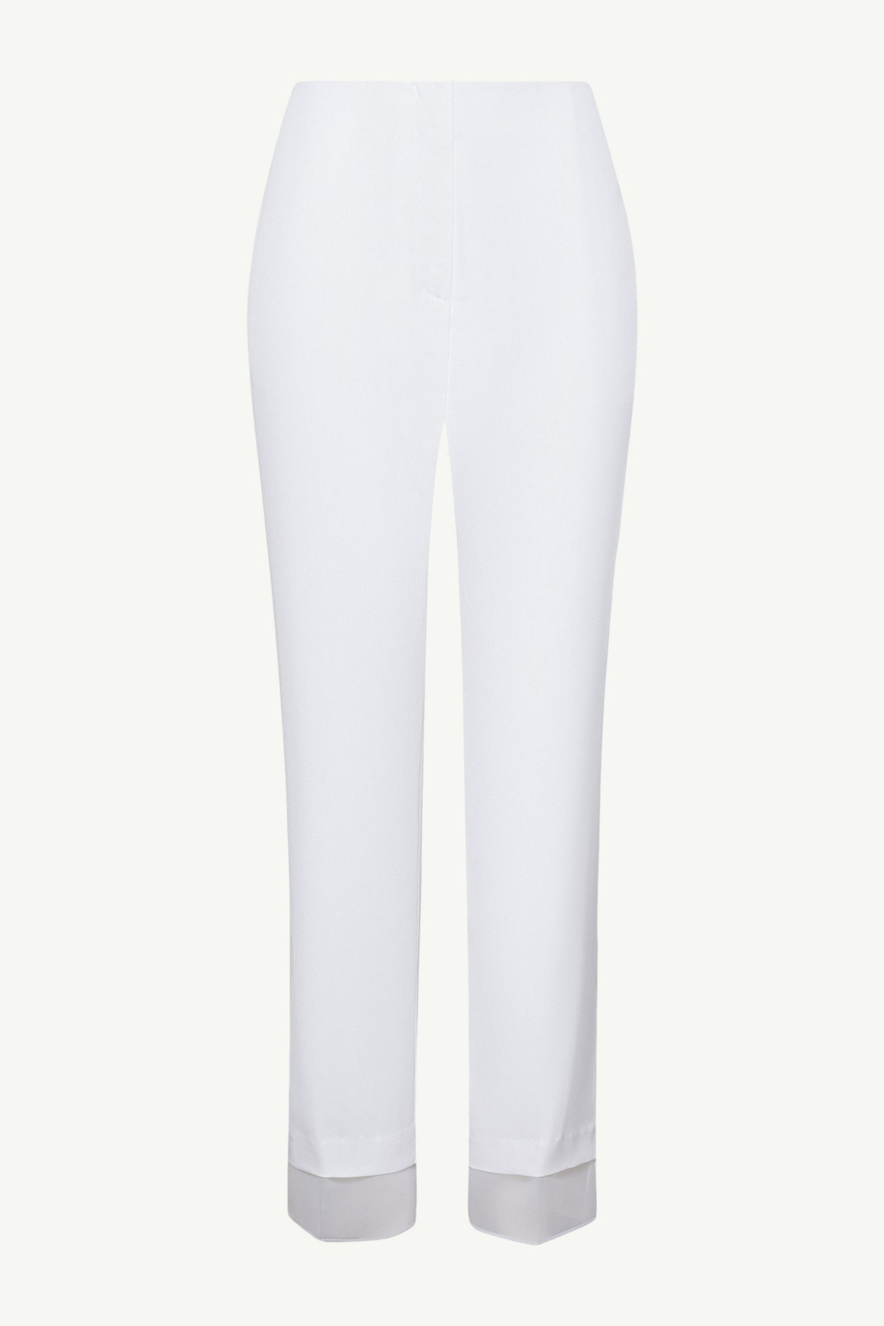 Rayan Organza Trim Trousers - White Clothing Veiled 