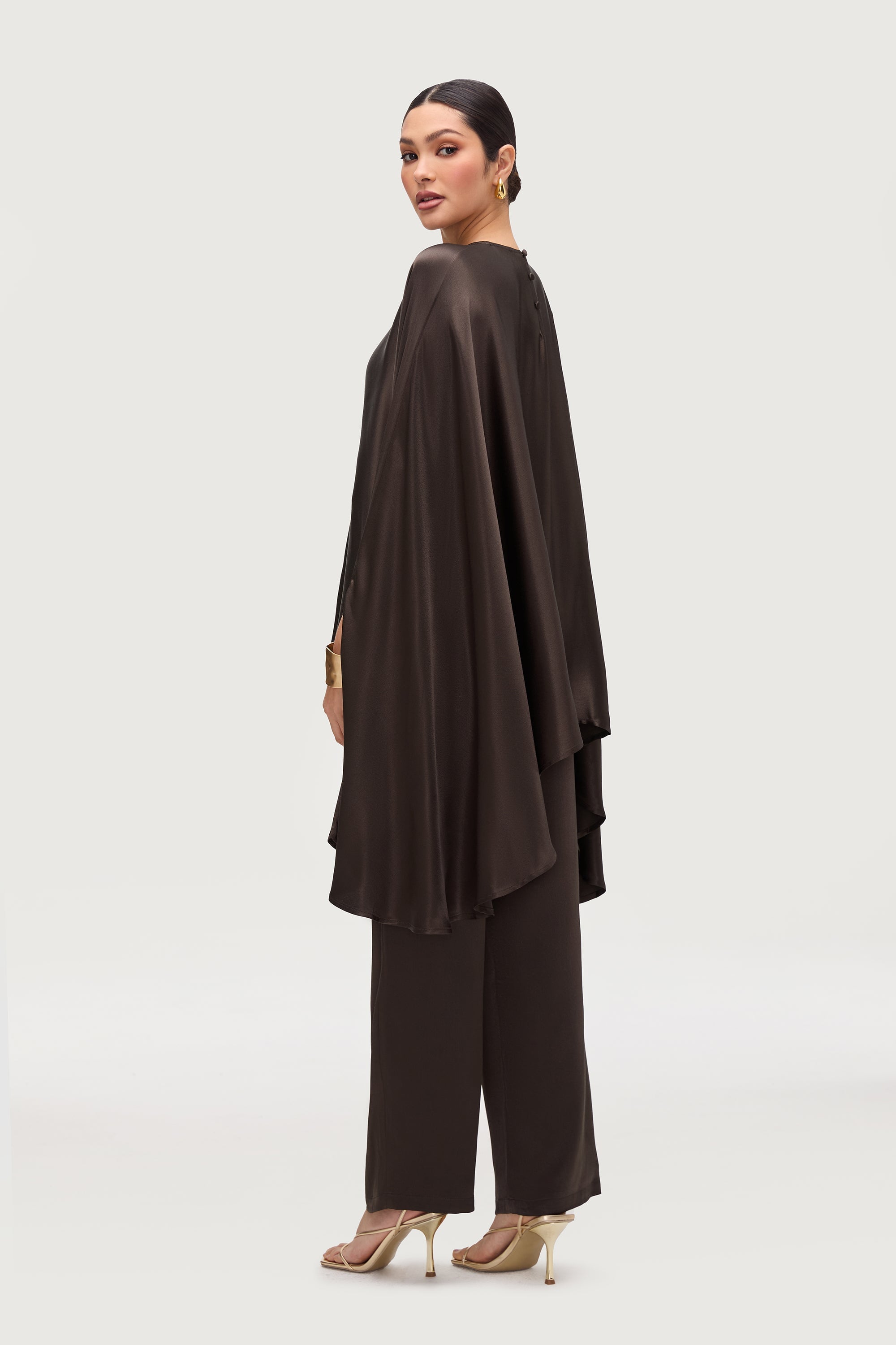 Razan Silk Inner Tie Top - Black Forest Tops Veiled Collection 