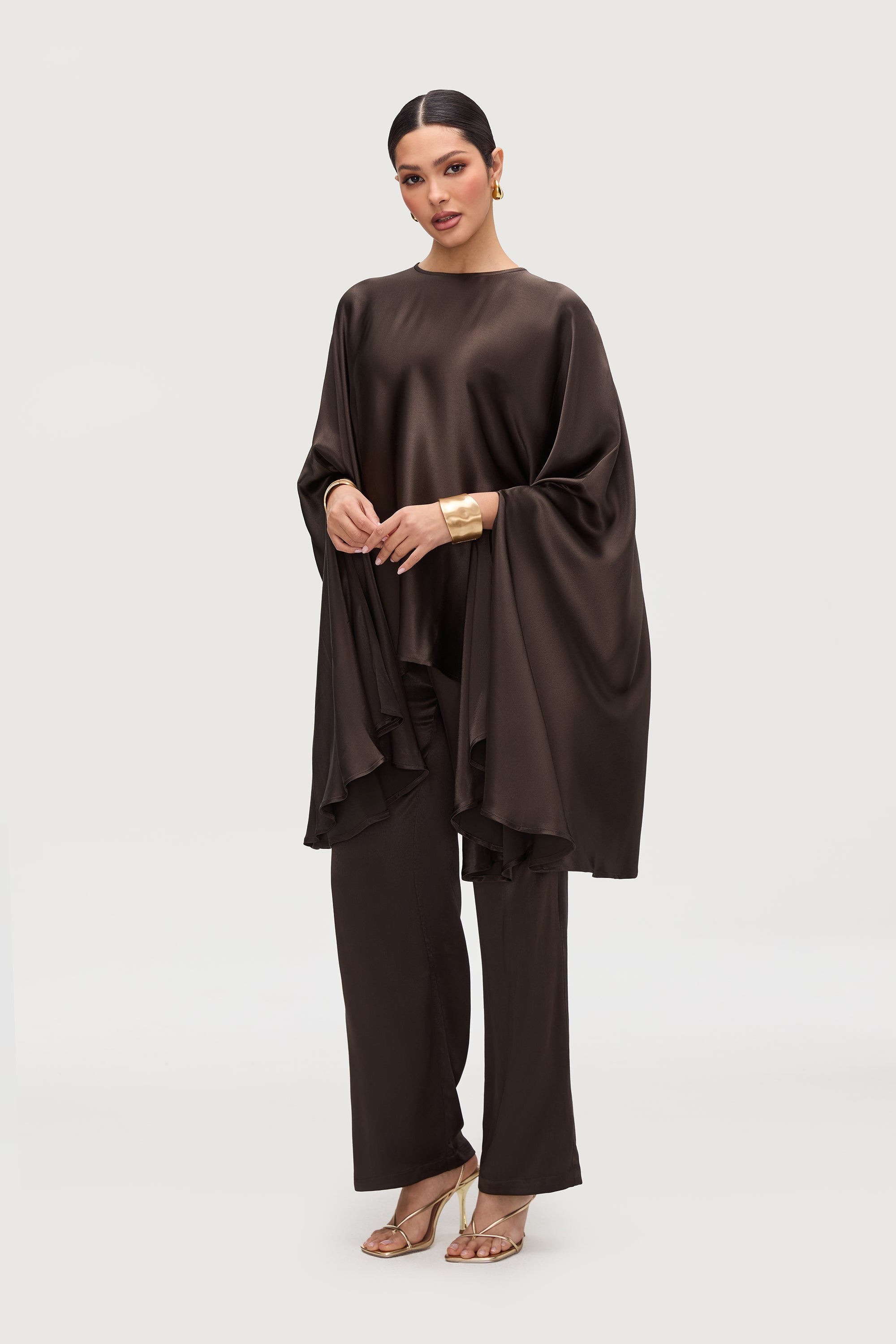 Razan Silk Inner Tie Top - Black Forest Tops Veiled Collection 