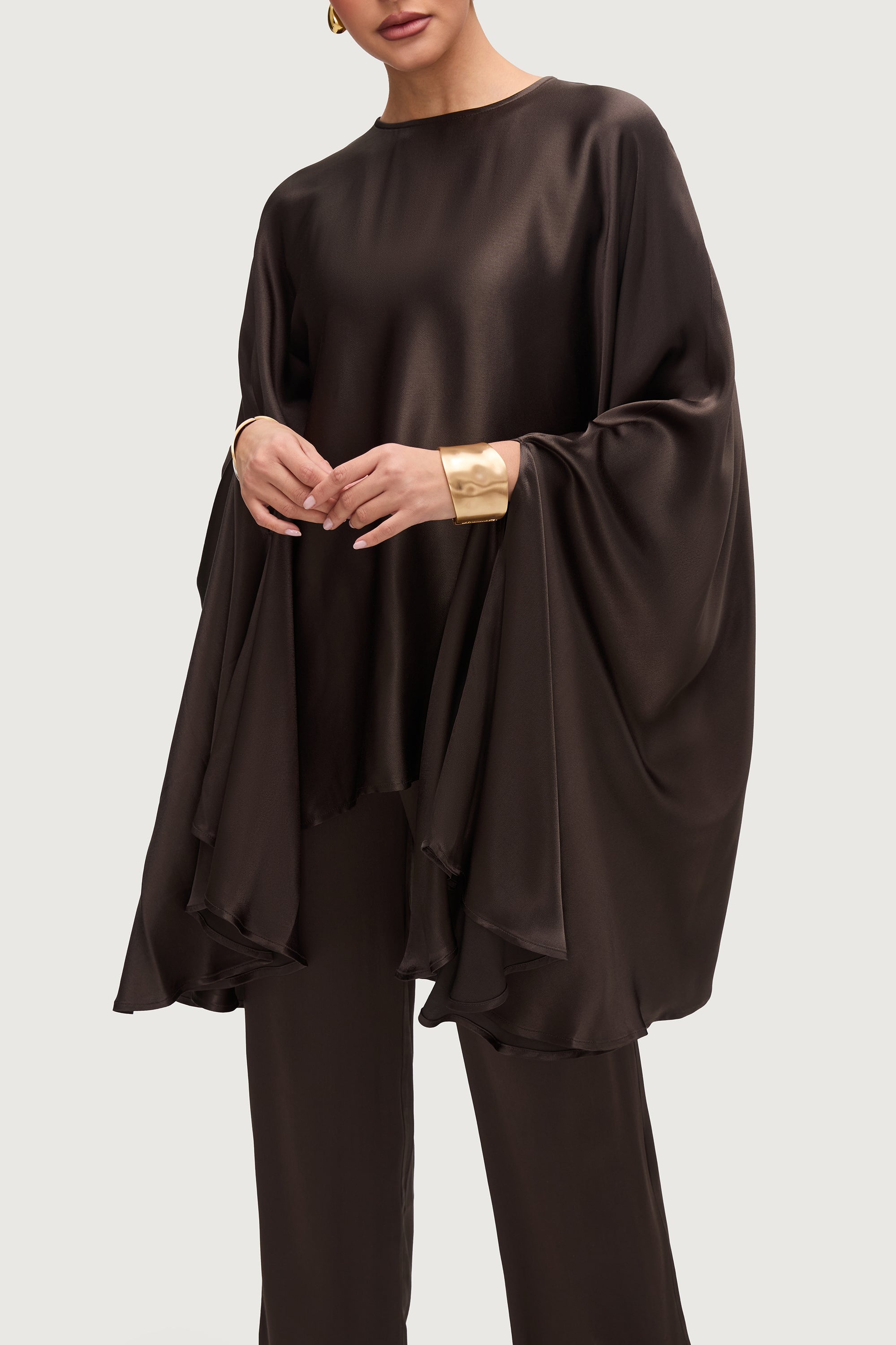 Razan Silk Inner Tie Top - Black Forest Tops Veiled Collection 