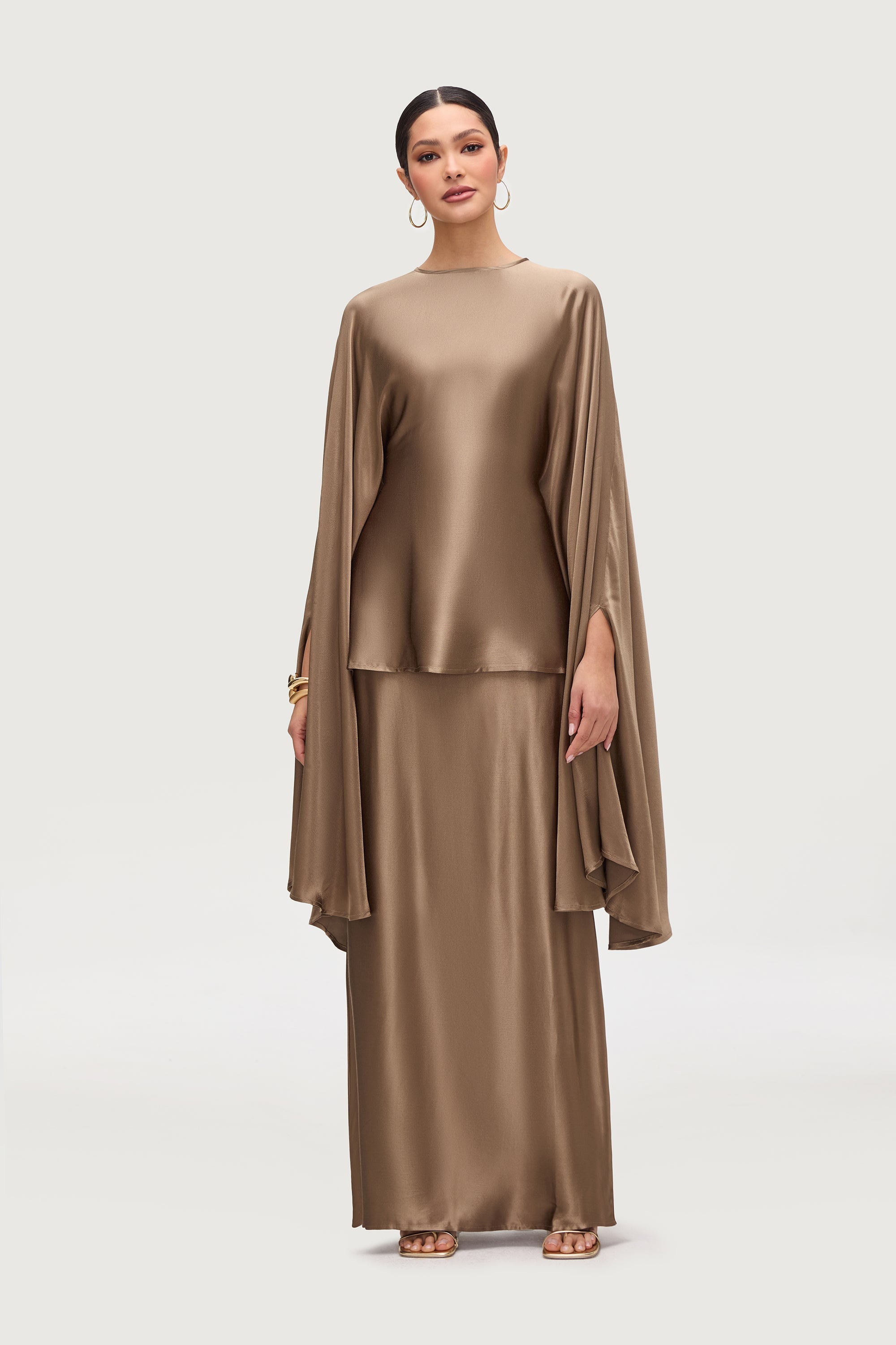 Razan Silk Inner Tie Top - Desert Palm Tops Veiled Collection 