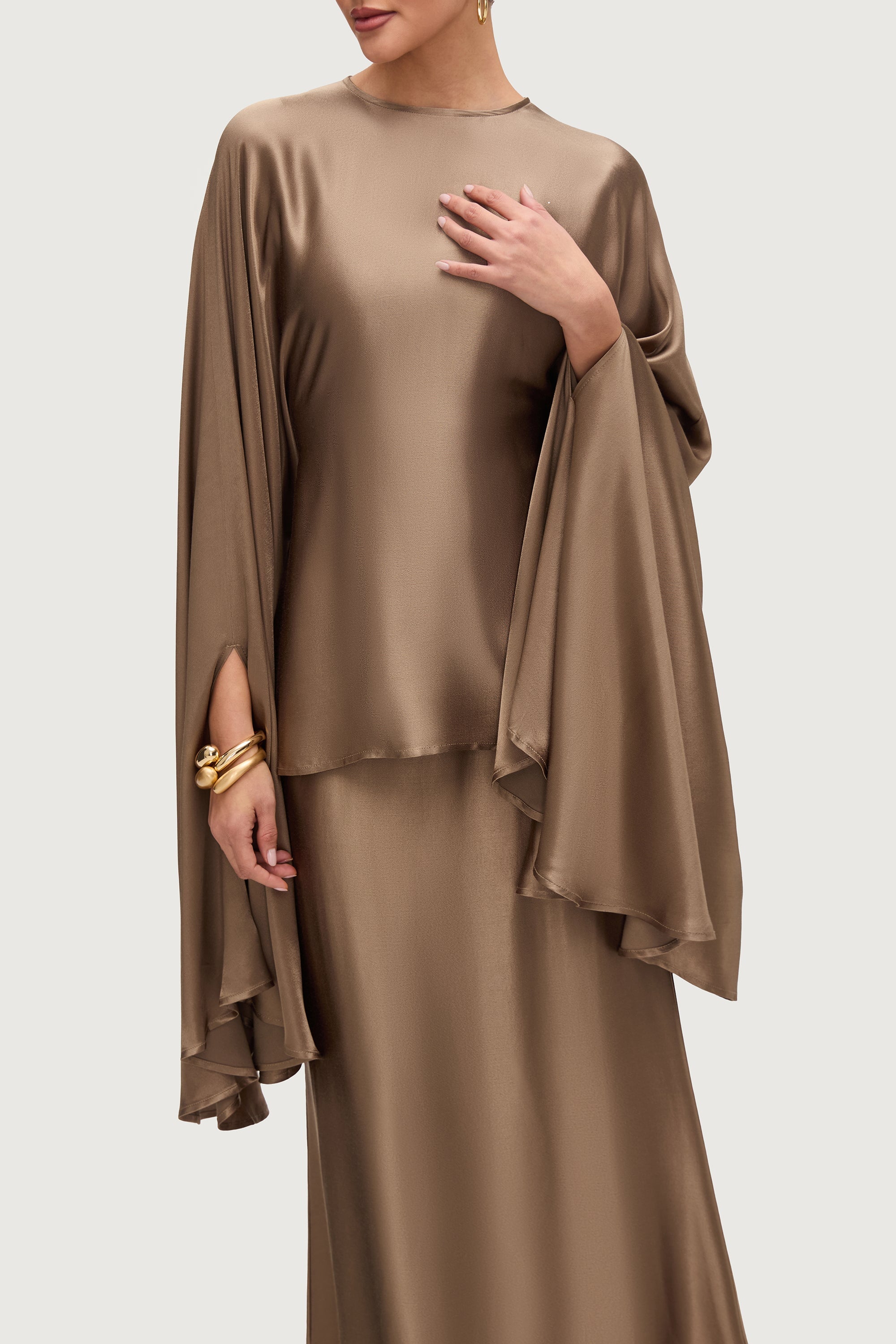 Razan Silk Inner Tie Top - Desert Palm Tops Veiled Collection 