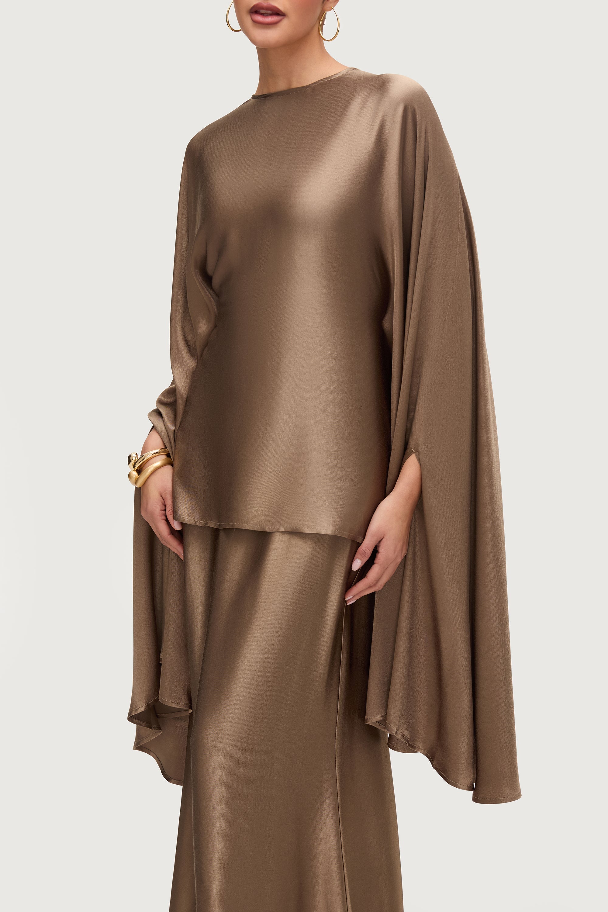 Razan Silk Inner Tie Top - Desert Palm Tops Veiled Collection 