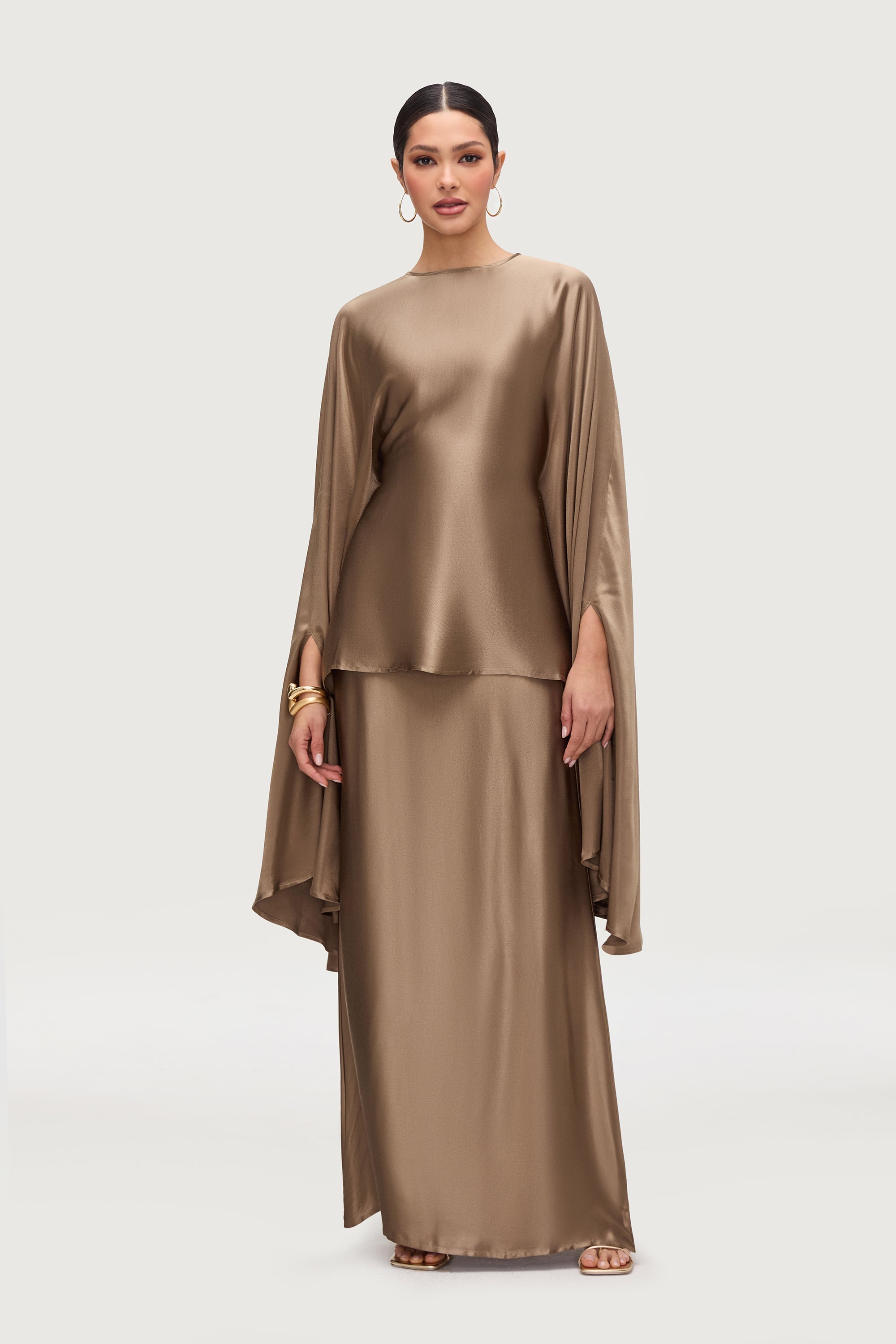 Razan Silk Inner Tie Top - Desert Palm Tops Veiled Collection 