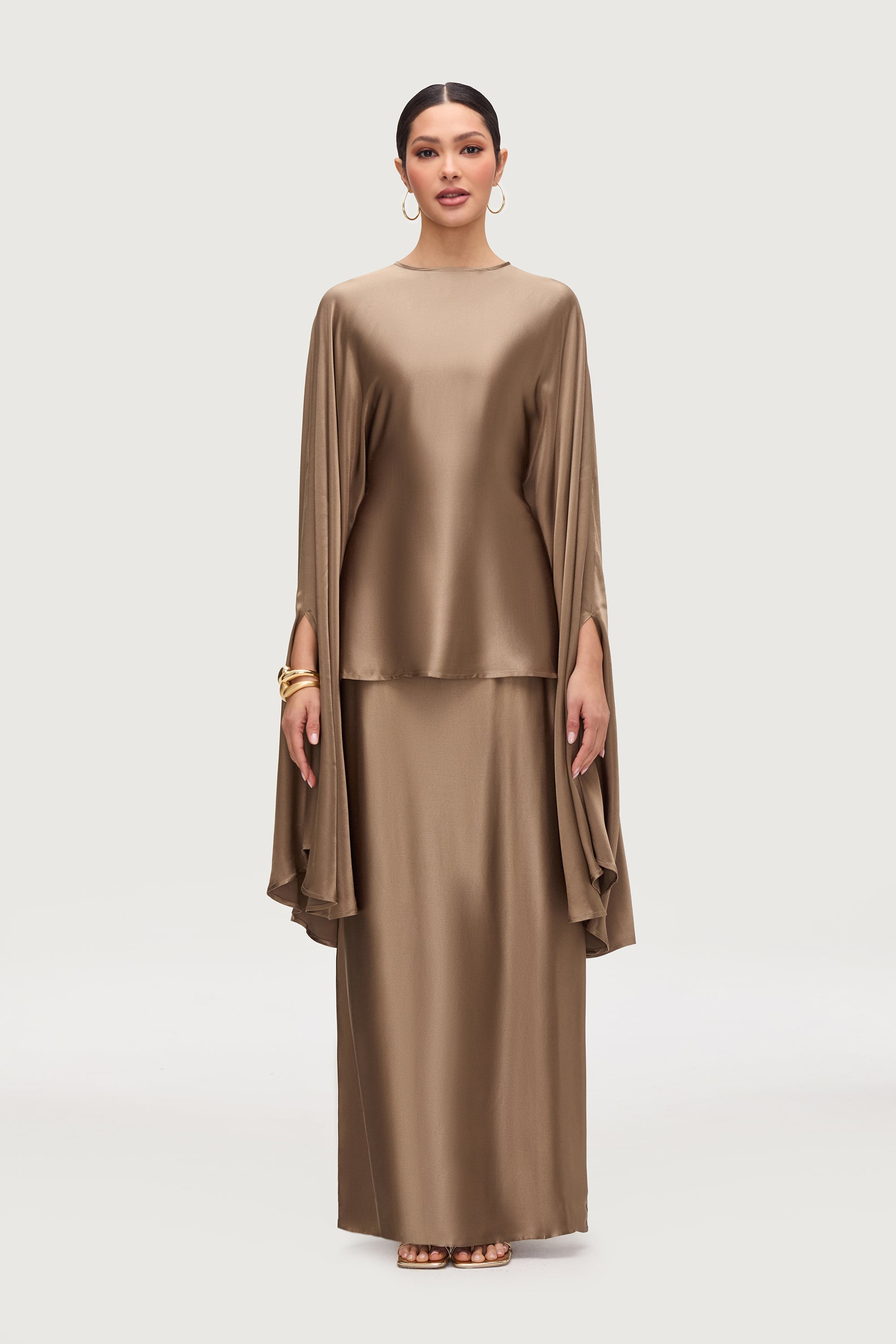 Razan Silk Inner Tie Top - Desert Palm Tops Veiled Collection 