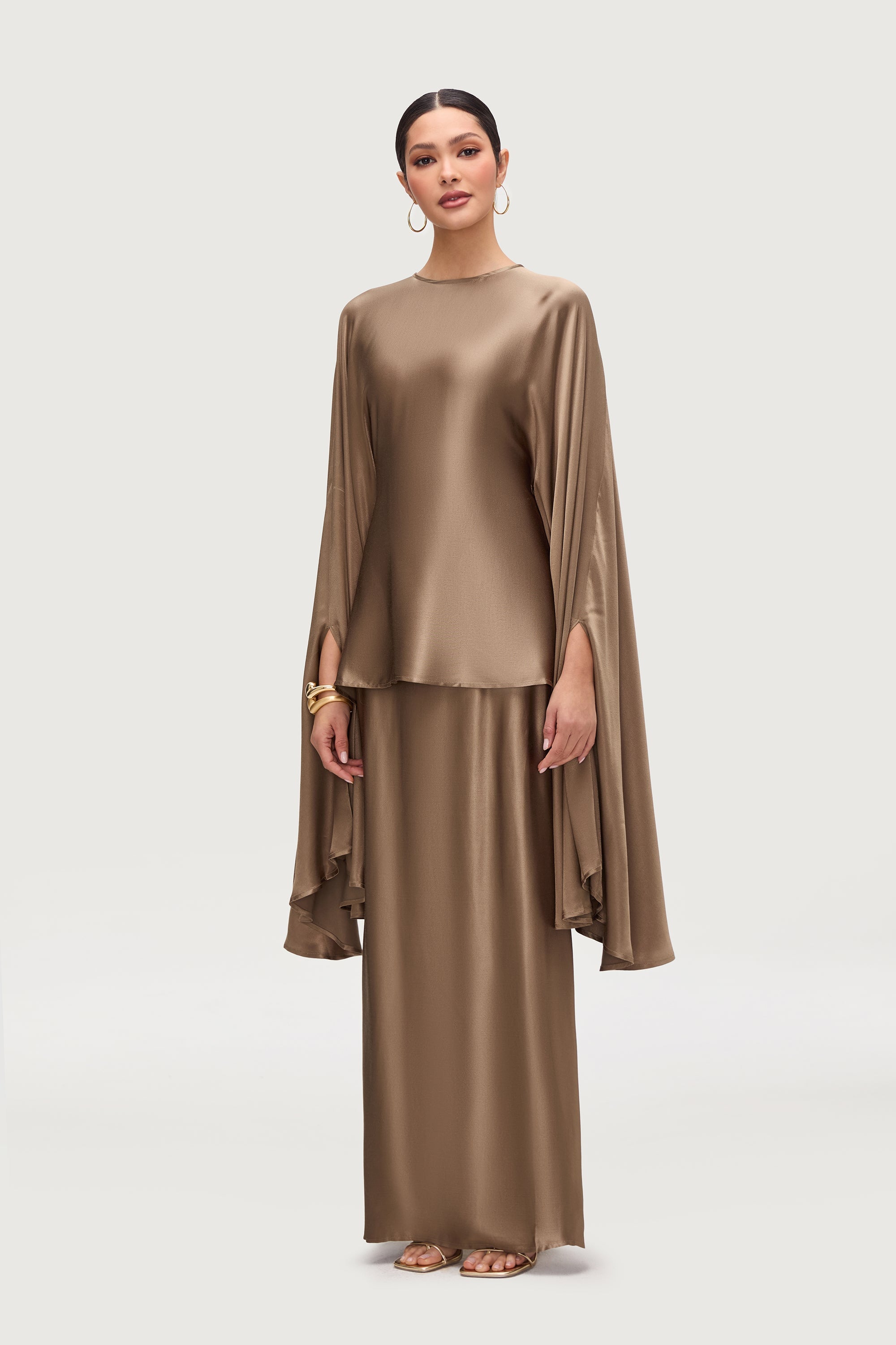 Razan Silk Inner Tie Top - Desert Palm Tops Veiled Collection 