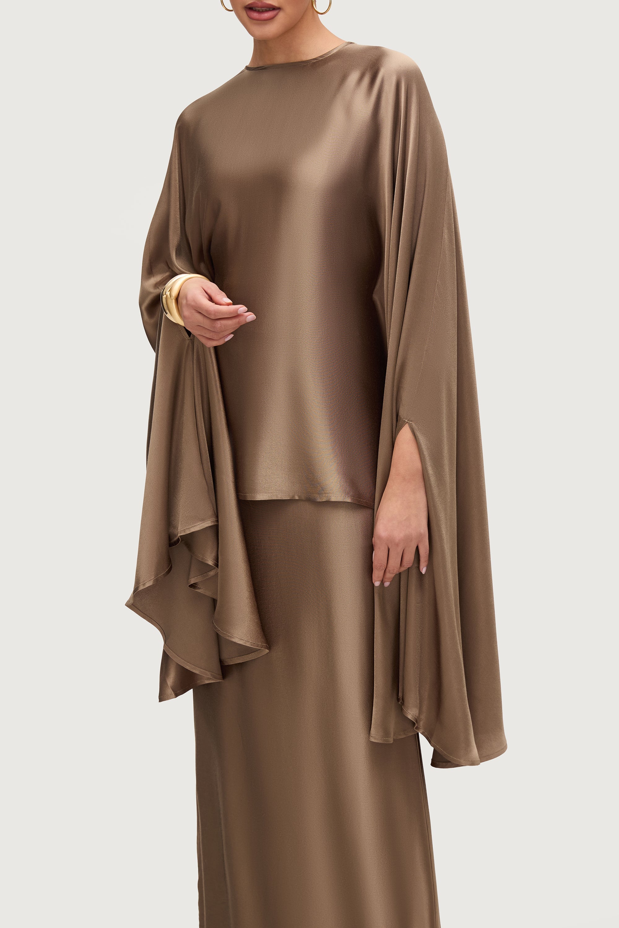 Razan Silk Inner Tie Top - Desert Palm Tops Veiled Collection 