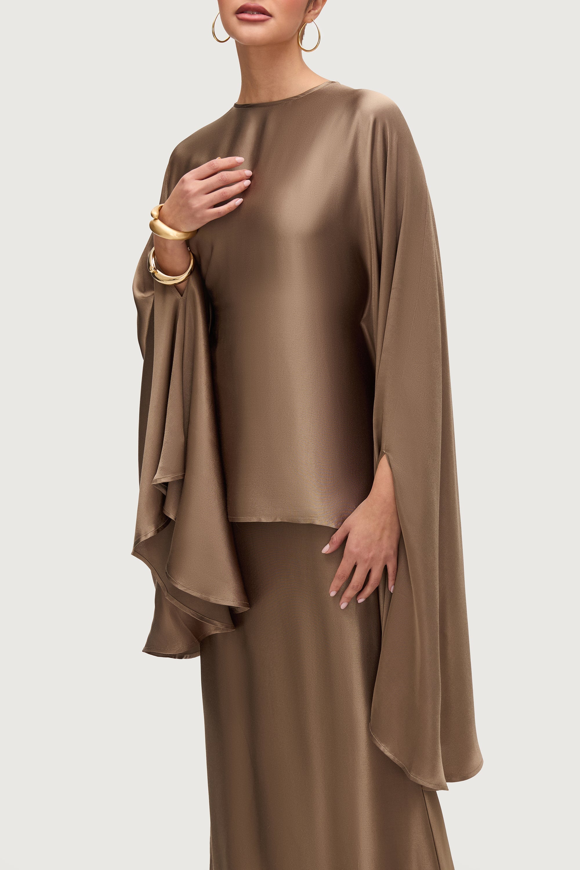 Razan Silk Inner Tie Top - Desert Palm Tops Veiled Collection 