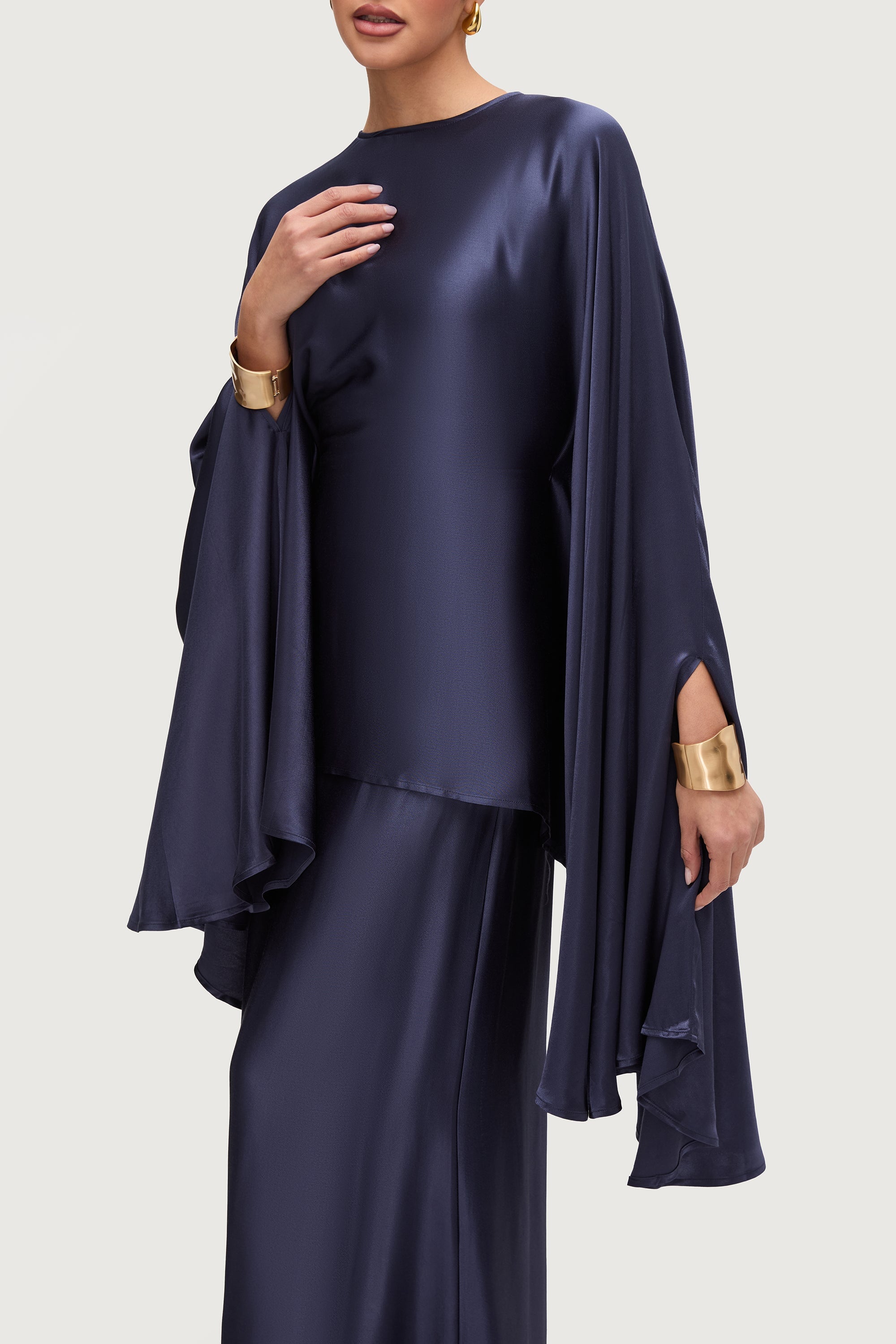 Razan Silk Inner Tie Top - Twilight Tops Veiled Collection 