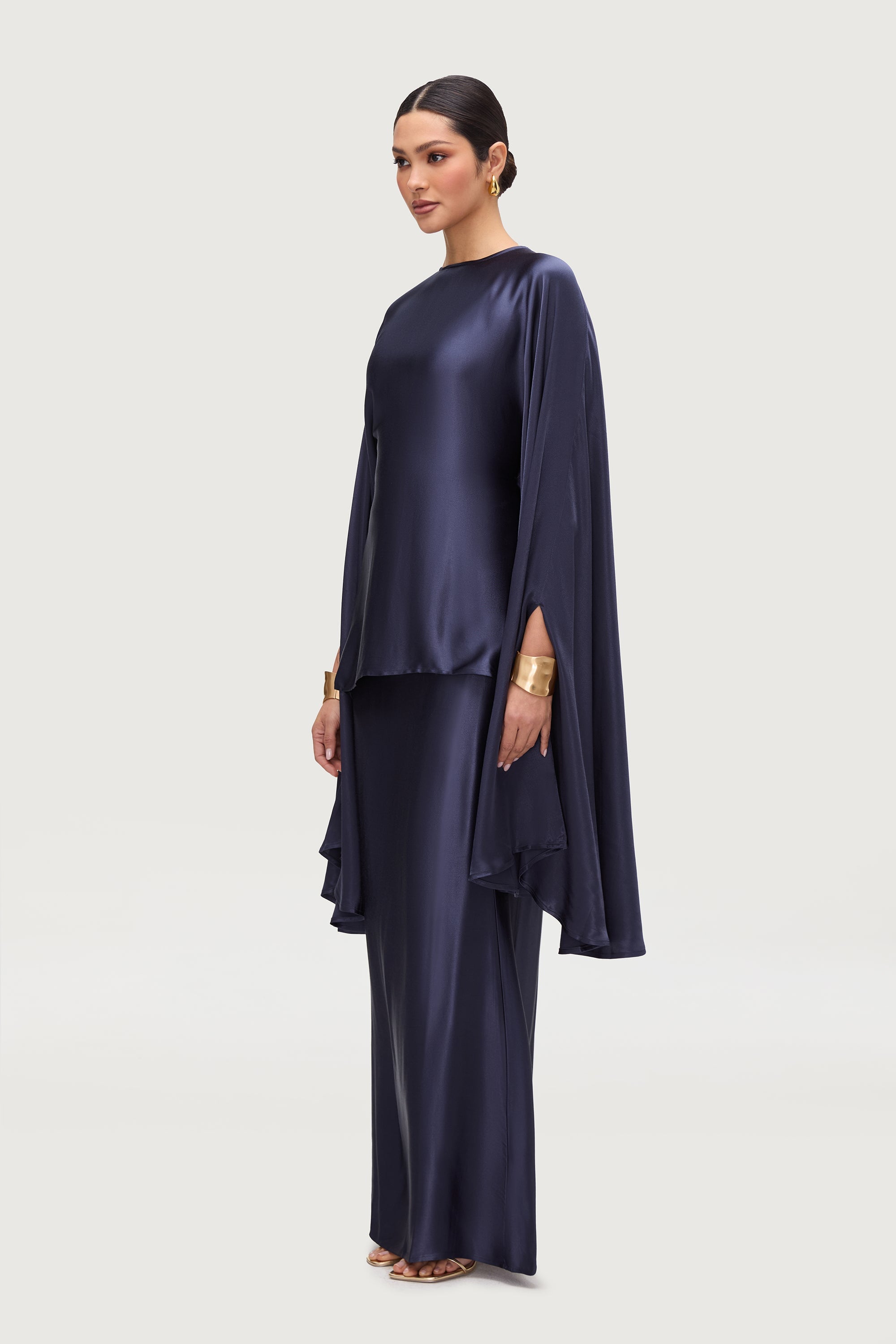 Razan Silk Inner Tie Top - Twilight Tops Veiled Collection 