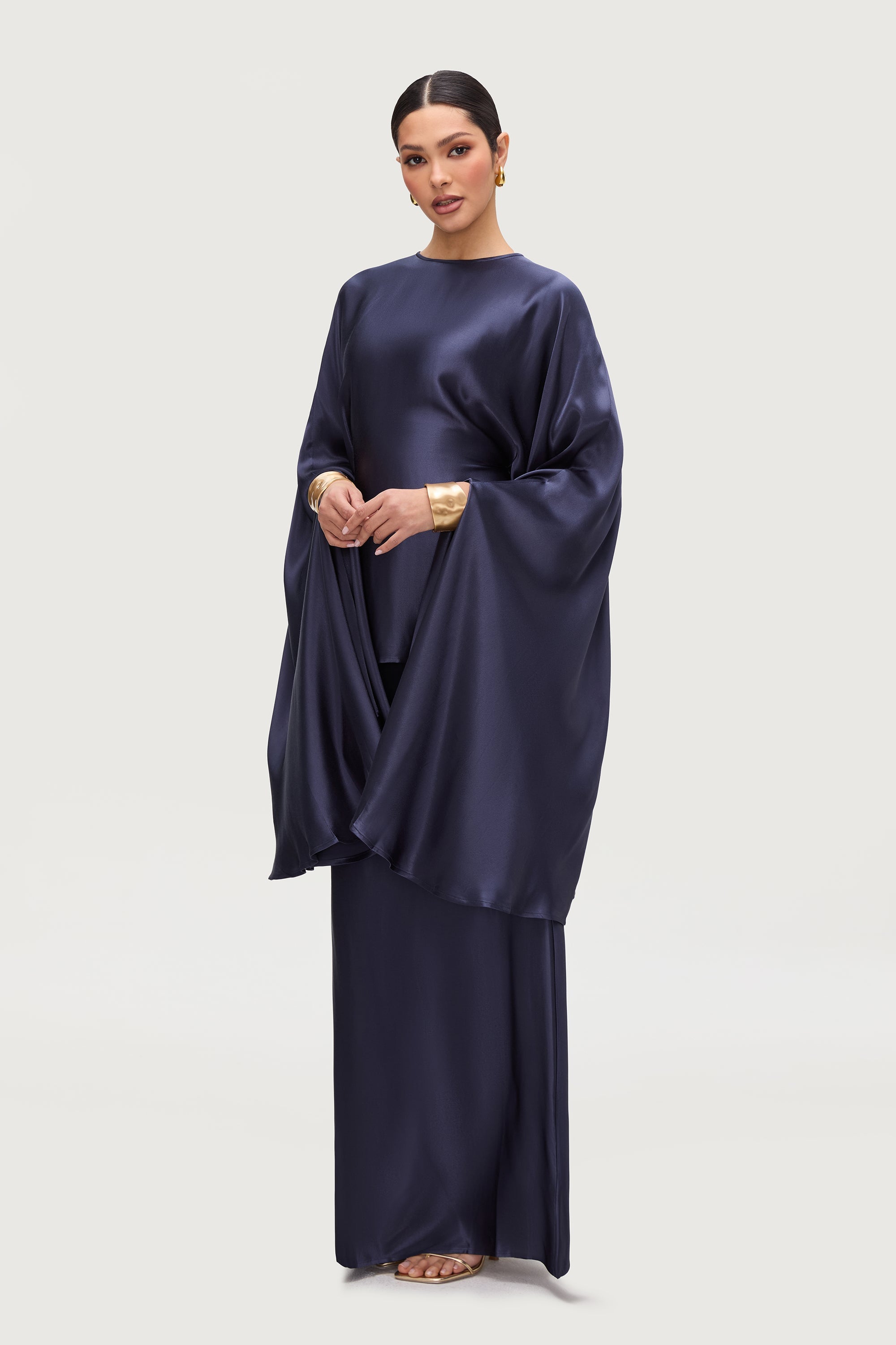 Razan Silk Inner Tie Top - Twilight Tops Veiled Collection 