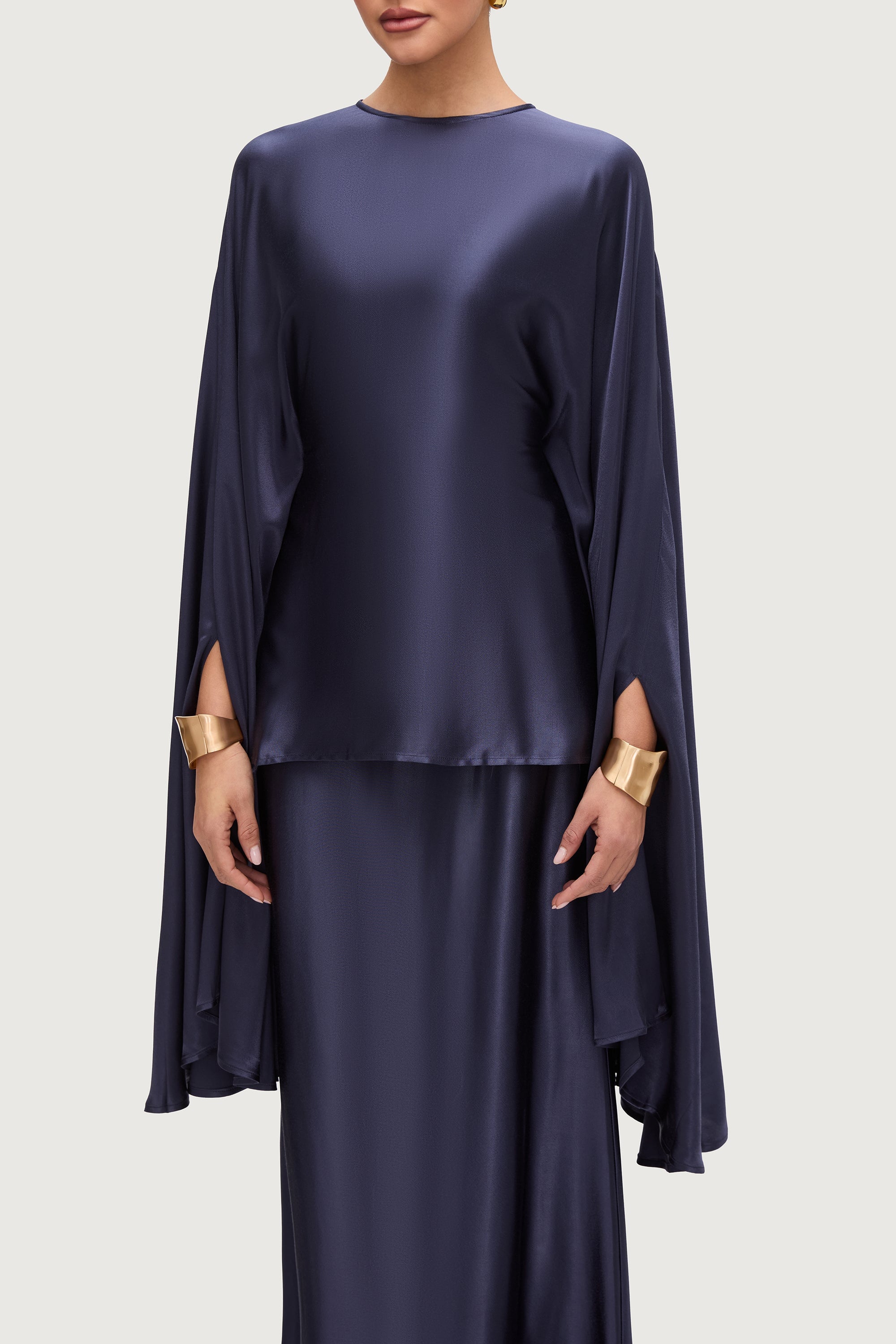 Razan Silk Inner Tie Top - Twilight Tops Veiled Collection 