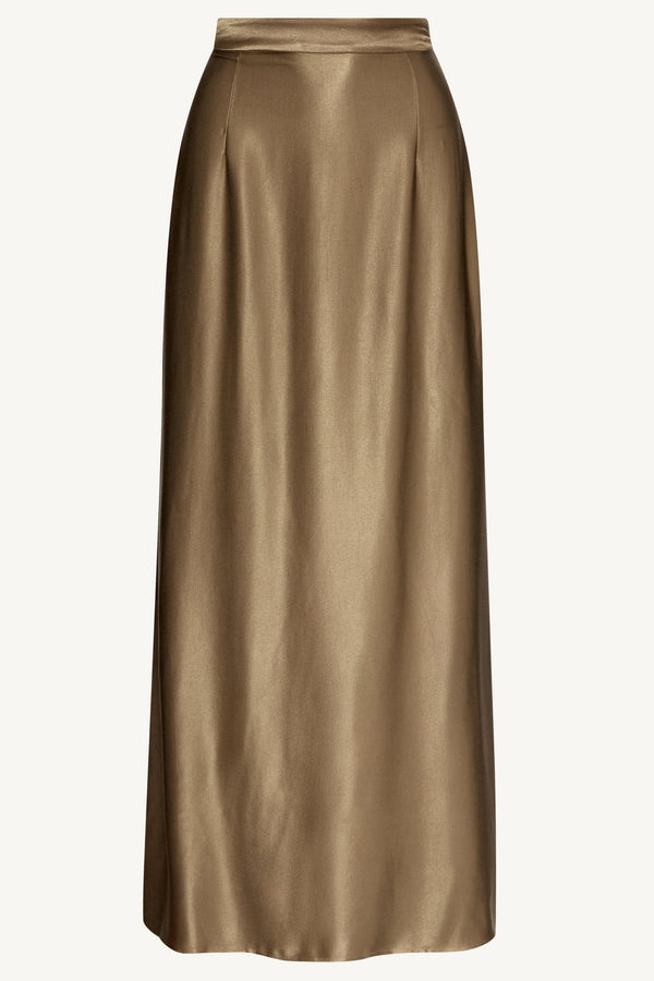 Razan Silk Maxi Skirt - Desert Palm Bottoms Veiled Collection 