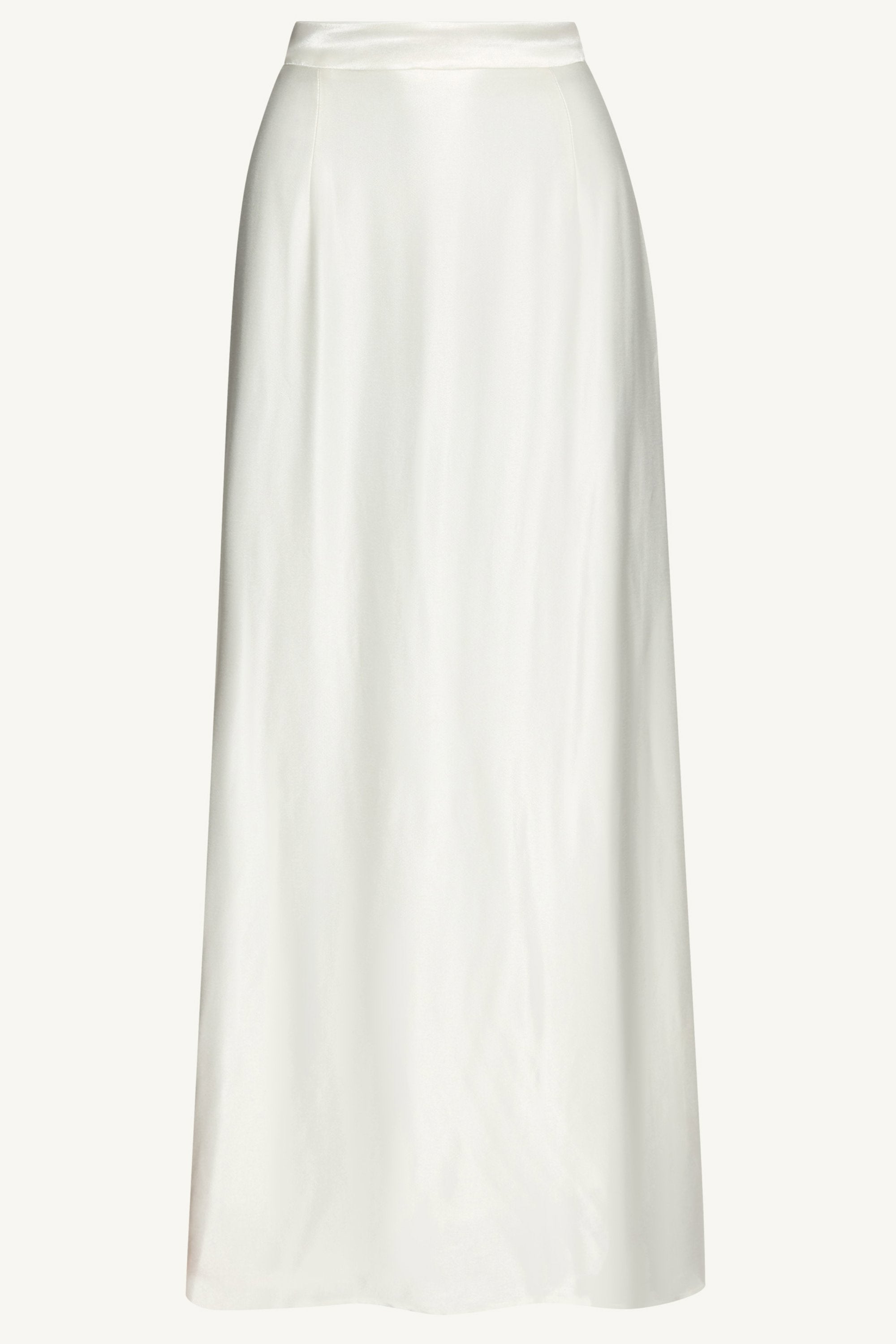 Razan Silk Maxi Skirt - White Bottoms Veiled Collection 