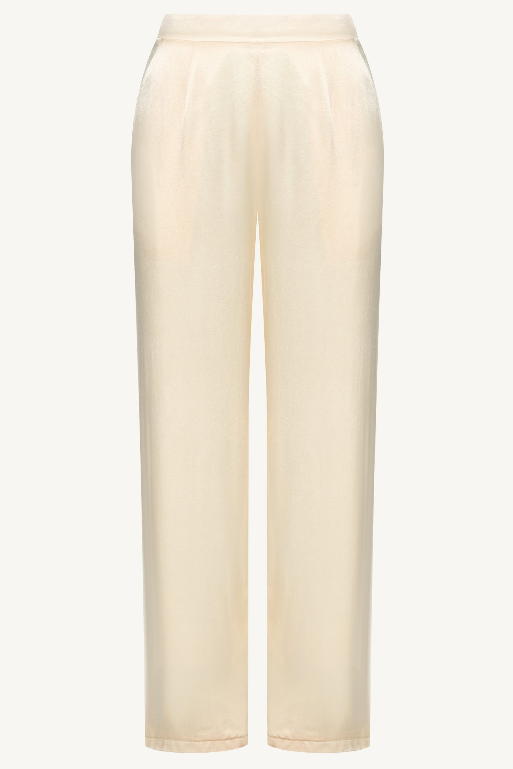 Razan Silk Wide Leg Pants - Pearl Bottoms Veiled Collection 