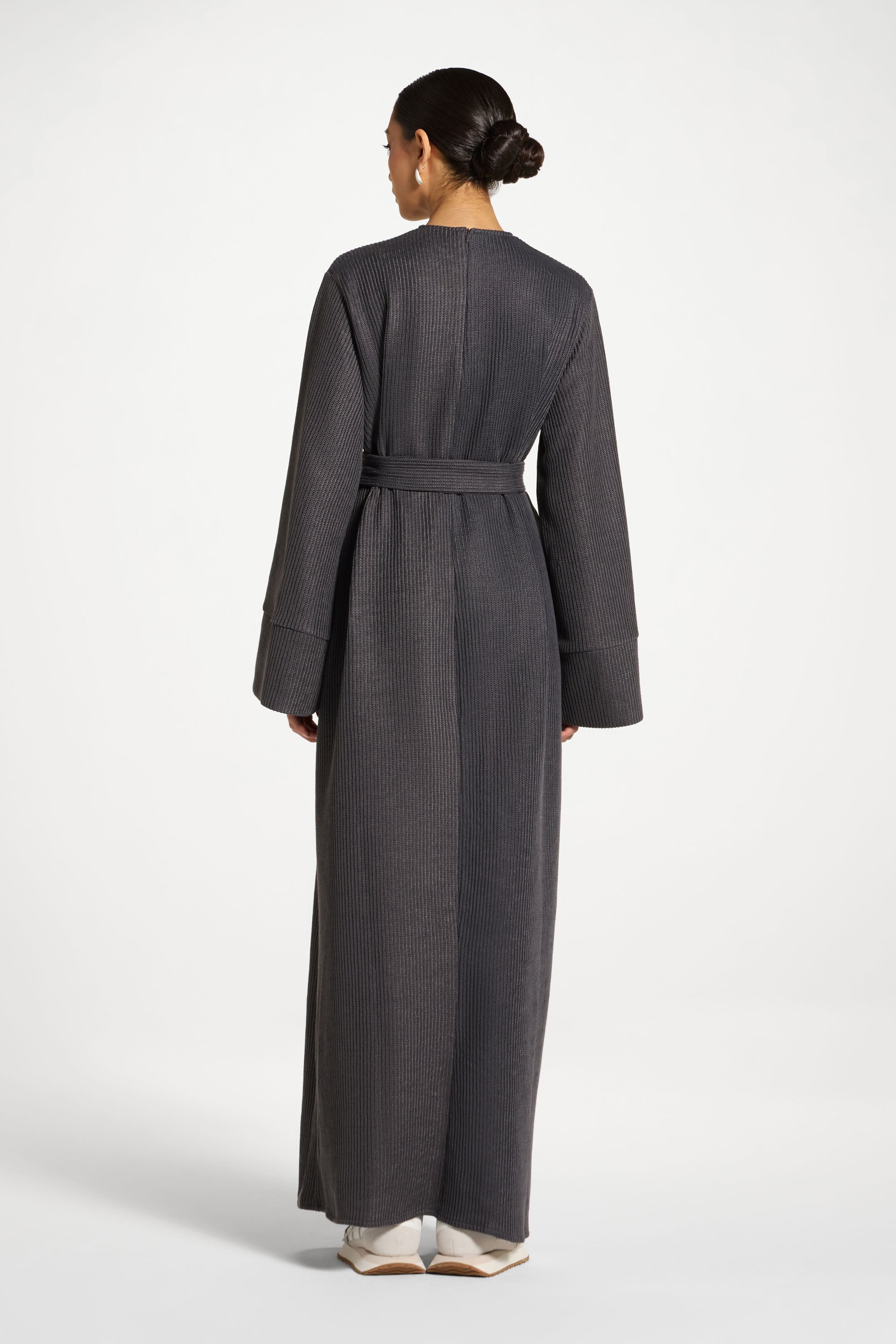 Relaxed Knit Maxi Dress - Iron Abayas Veiled 