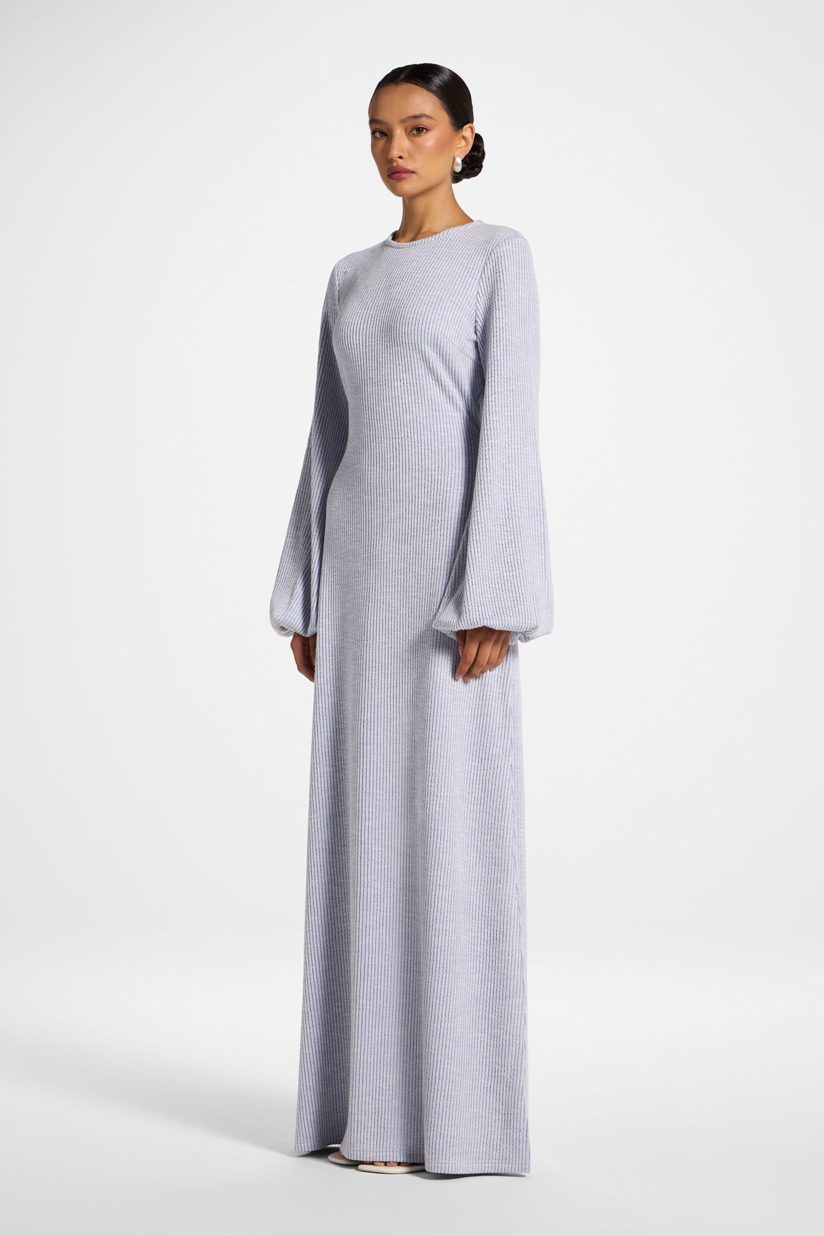 Rib Tie Back Maxi Dress - Periwinkle Dress Veiled 