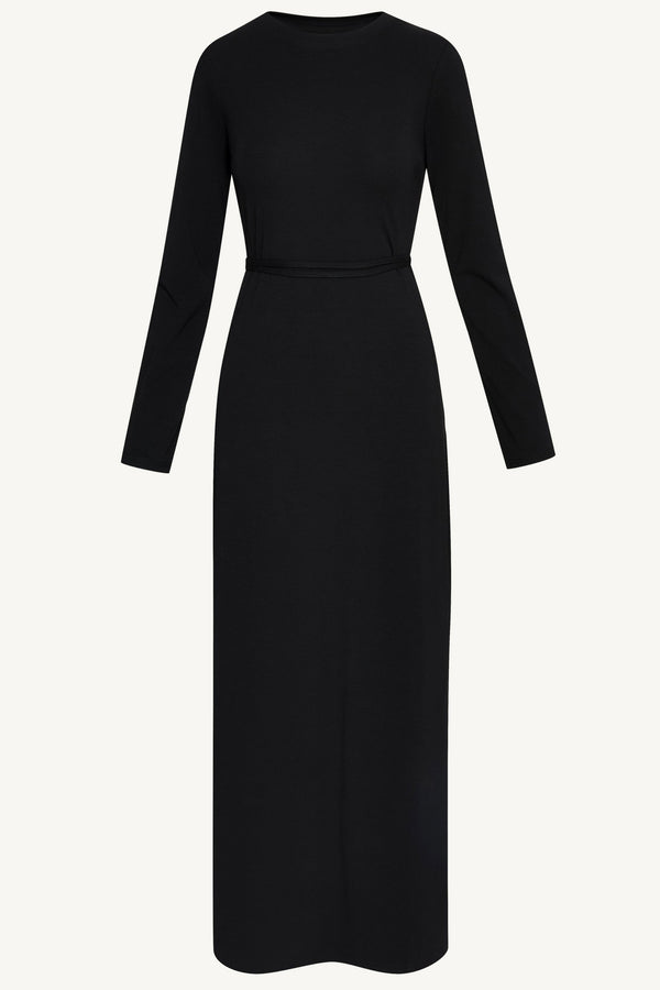 Ribbed Cotton Maxi Dress - Black Dresses Veiled 
