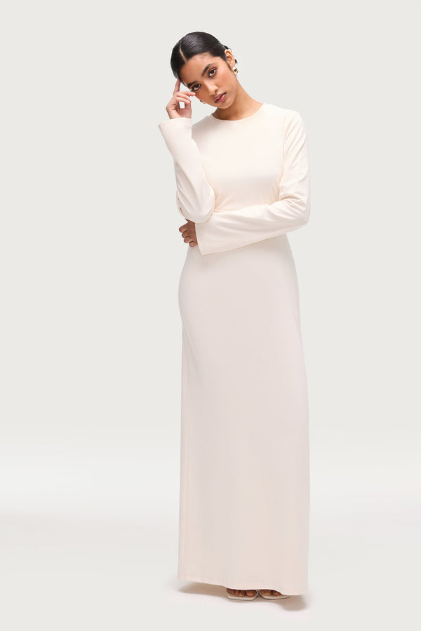 Ribbed Cotton Maxi Dress - Off White Dresses Veiled 