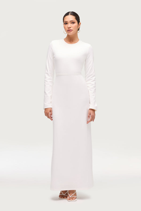 Ribbed Cotton Maxi Dress - White Dresses Veiled 