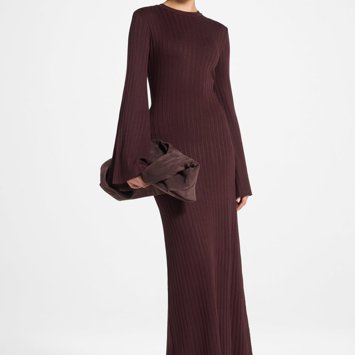 Ribbed Knit Maxi Dress - Ganache XL / 54" Ribbed Knit Maxi Dress - Ganache XL / 54"