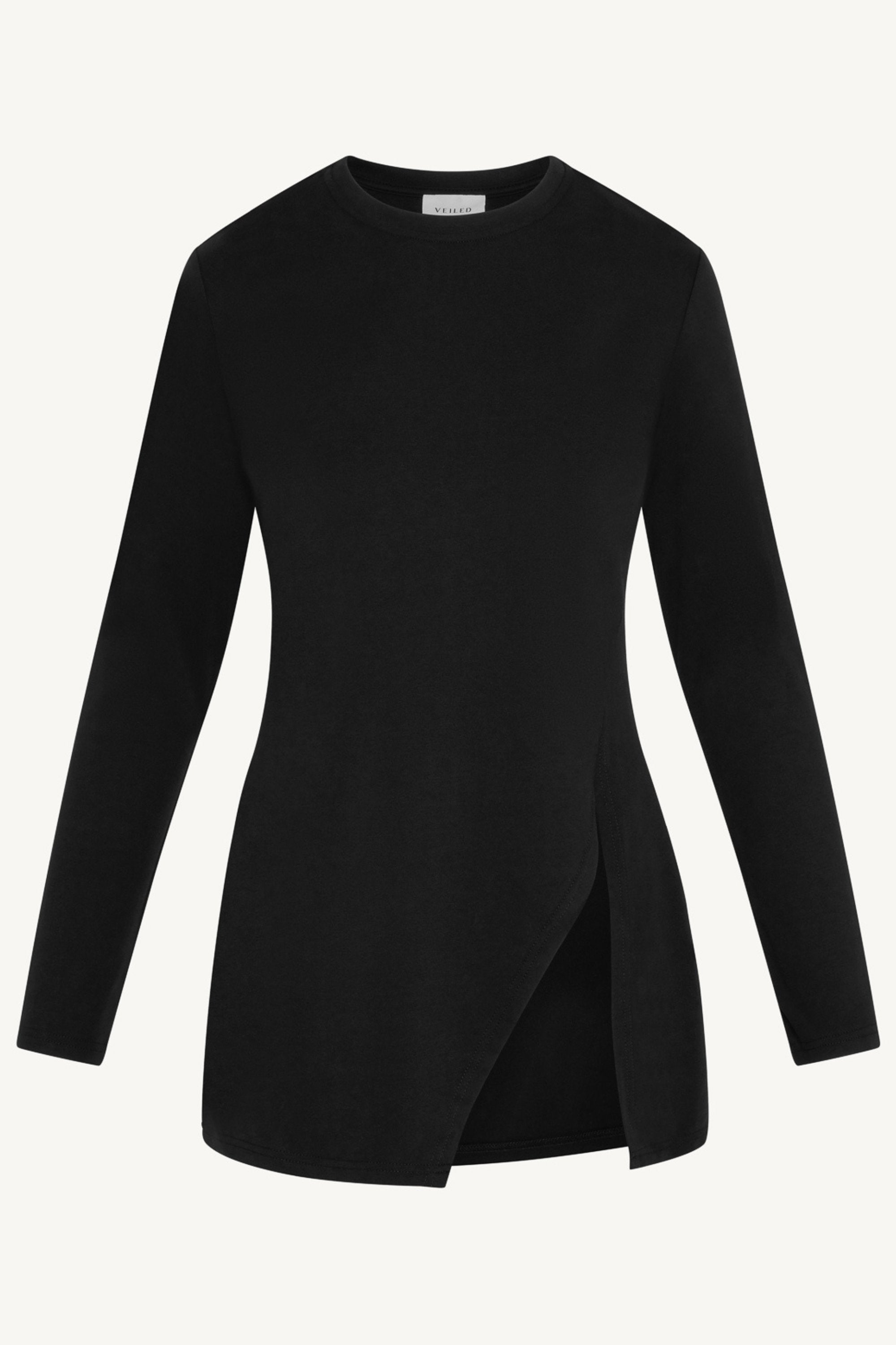 Ribbed Top & Pants Matching Set - Black Abayas Veiled 