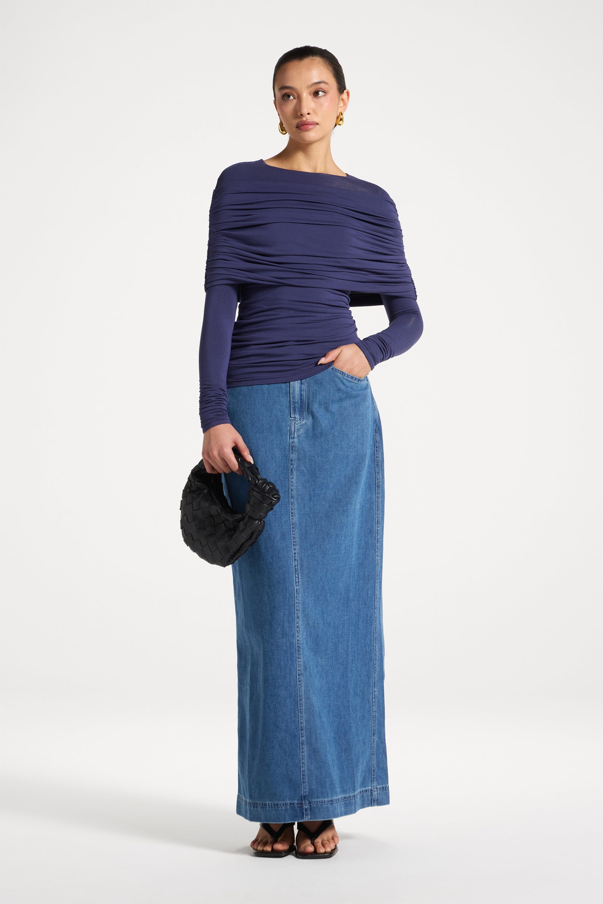 Rouched Shoulder Top - Future Dusk Abayas Veiled 