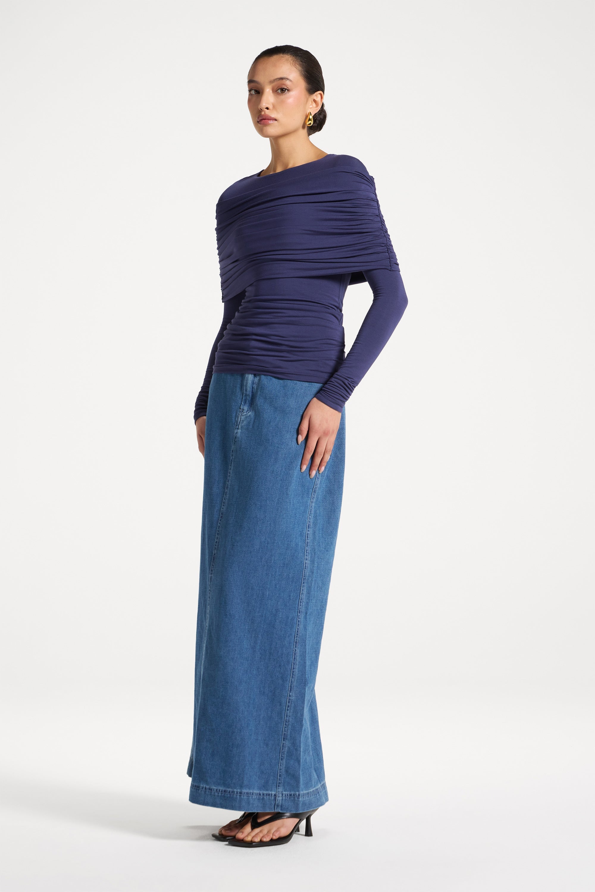 Rouched Shoulder Top - Future Dusk Abayas Veiled 