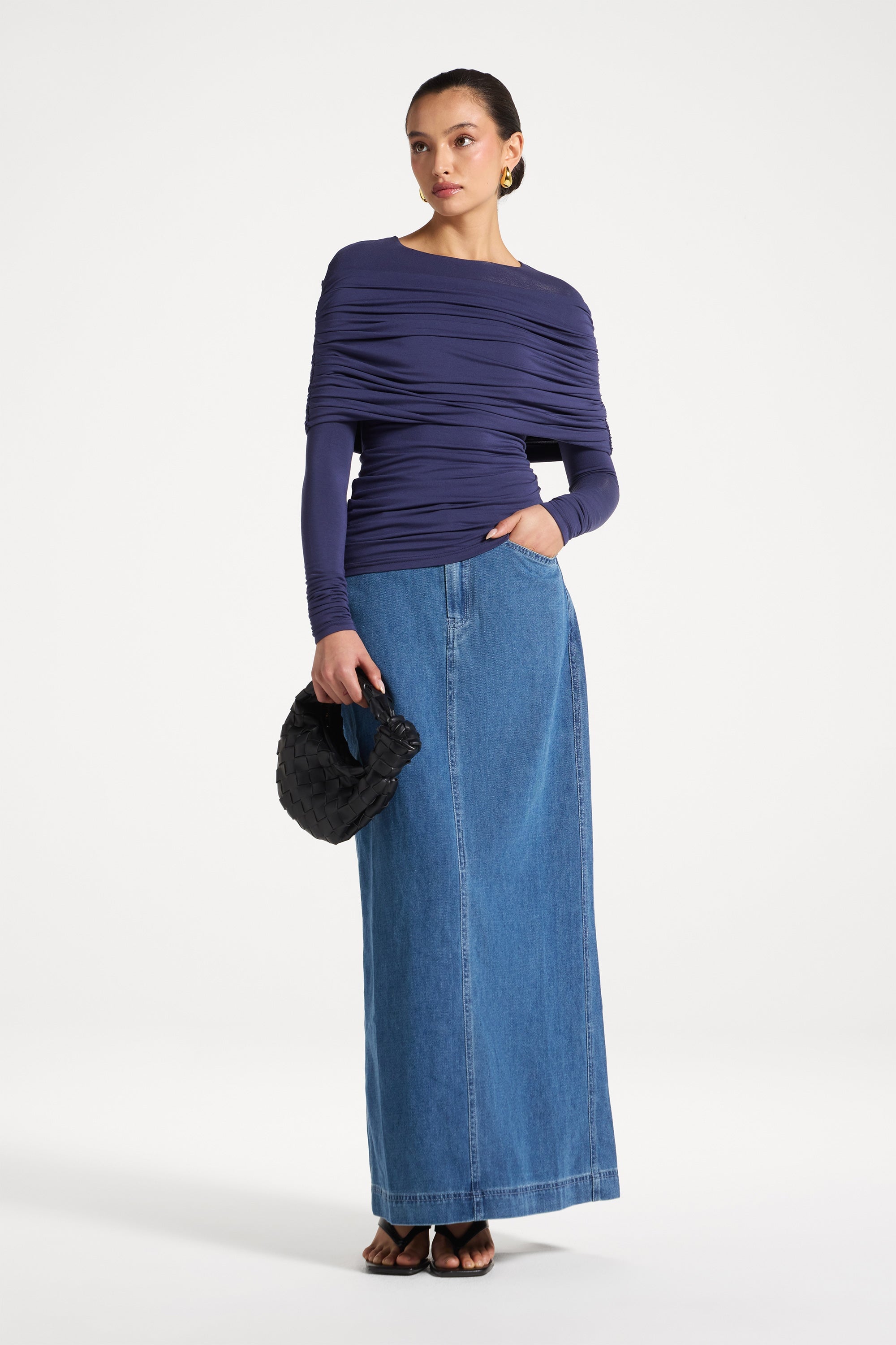 Rouched Shoulder Top - Future Dusk Abayas Veiled 