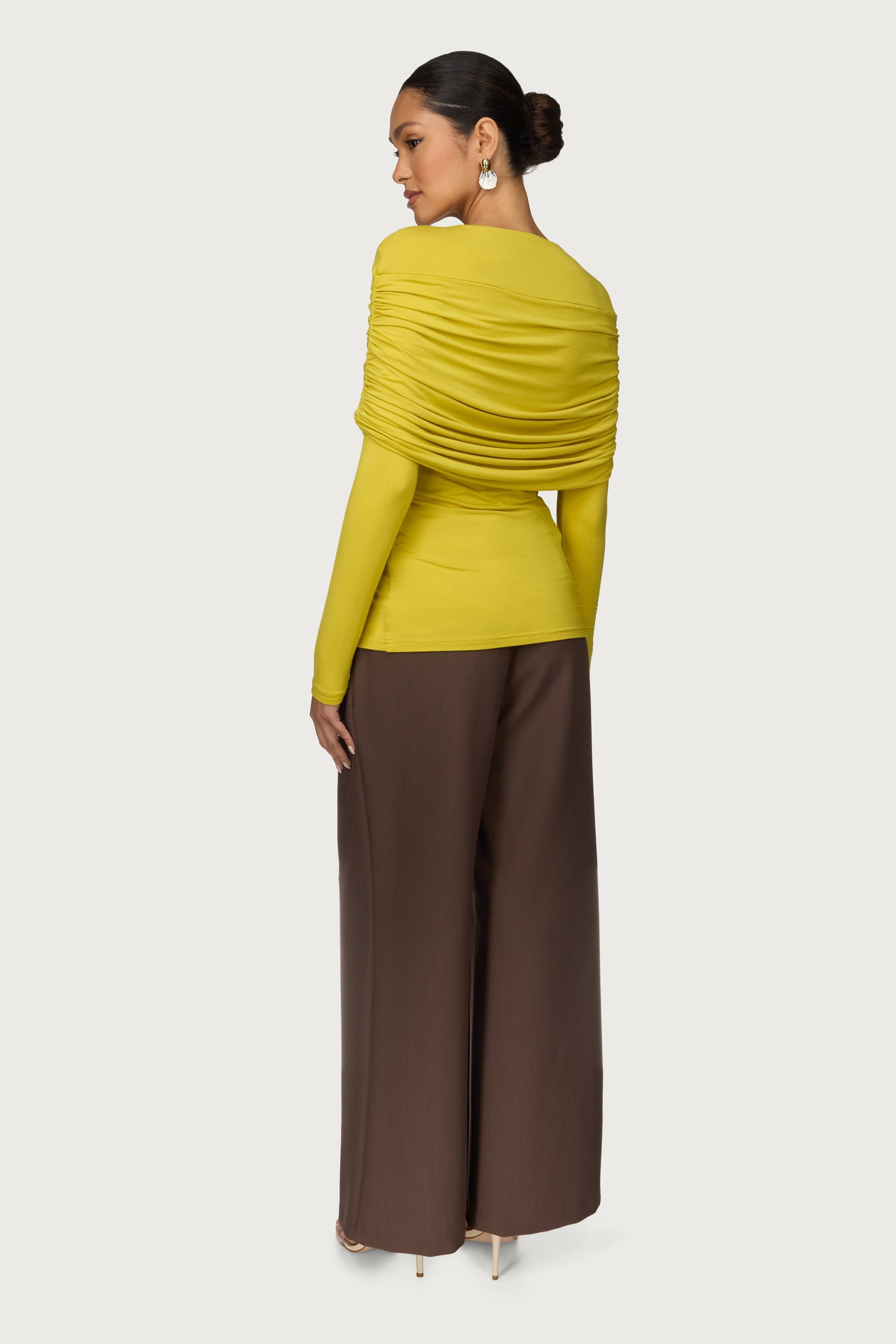 Rouched Shoulder Top - Golden Kiwi Abayas Veiled 