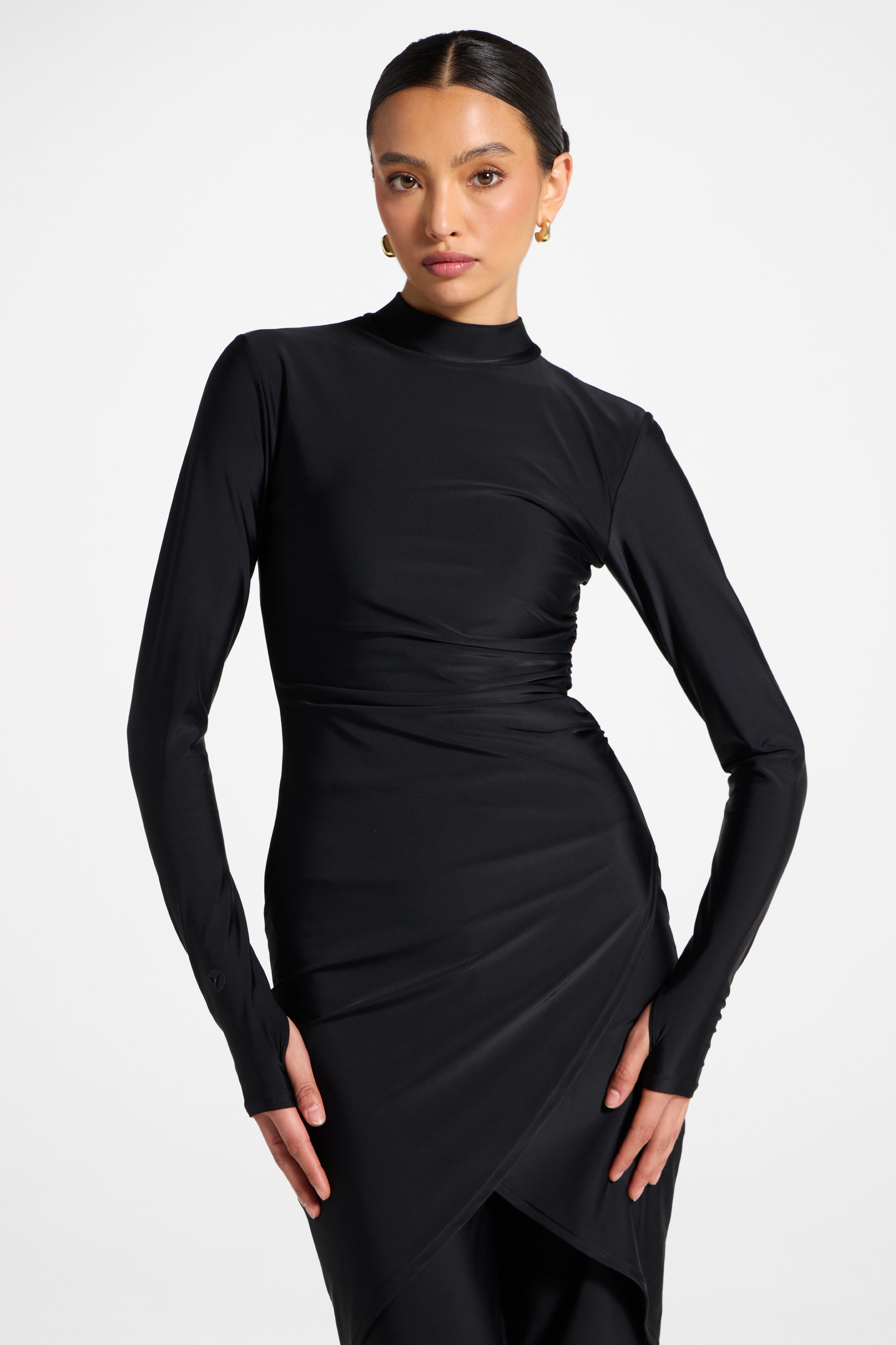 Rouched Swim Tunic - Black Swim Veiled 