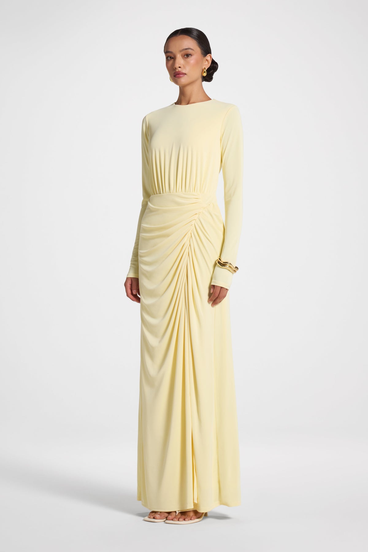 Rouched Wrap Maxi Dress - Anise Flower Abayas Veiled 