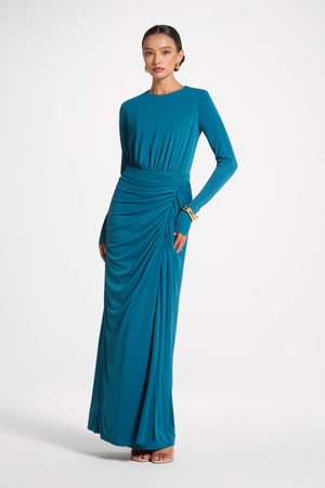 Rouched Wrap Maxi Dress - Corsair