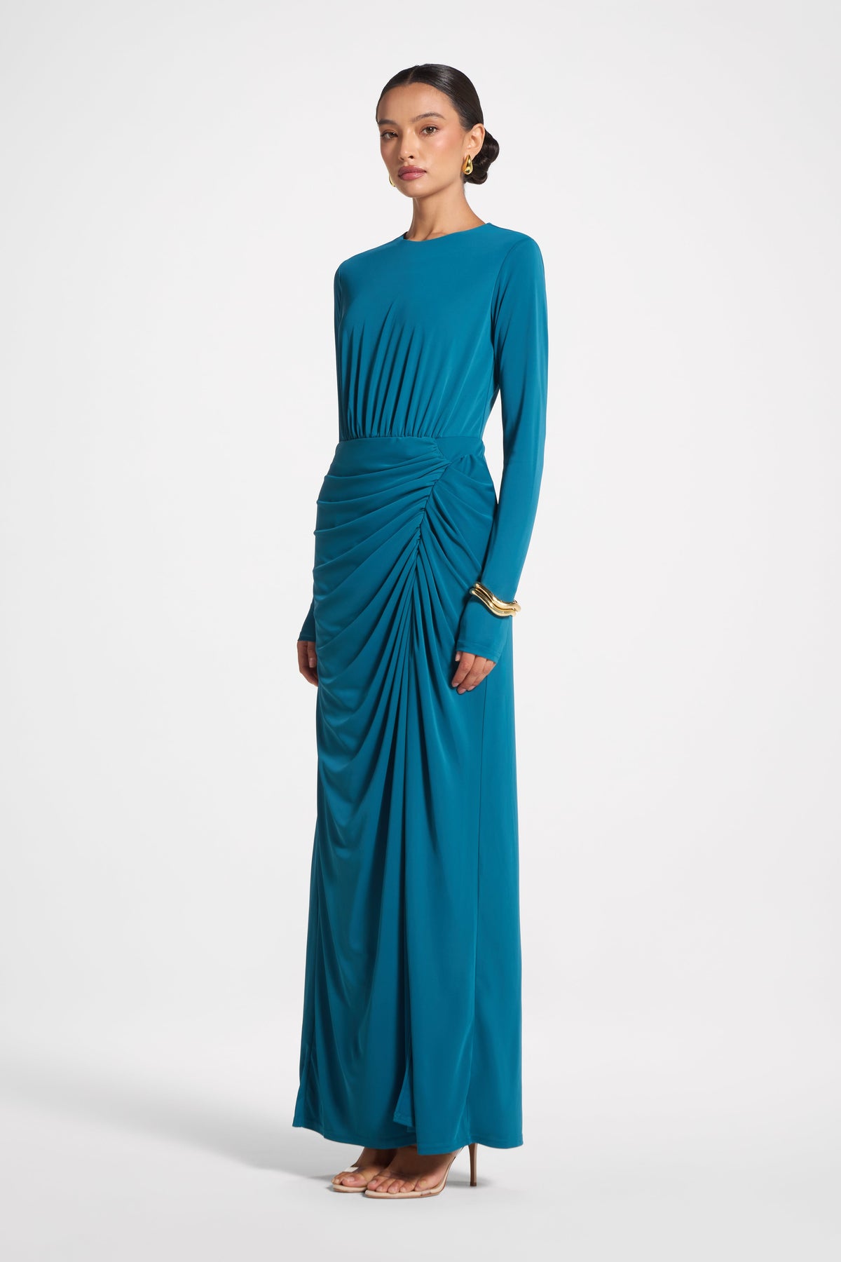 Rouched Wrap Maxi Dress - Corsair Abayas Veiled 