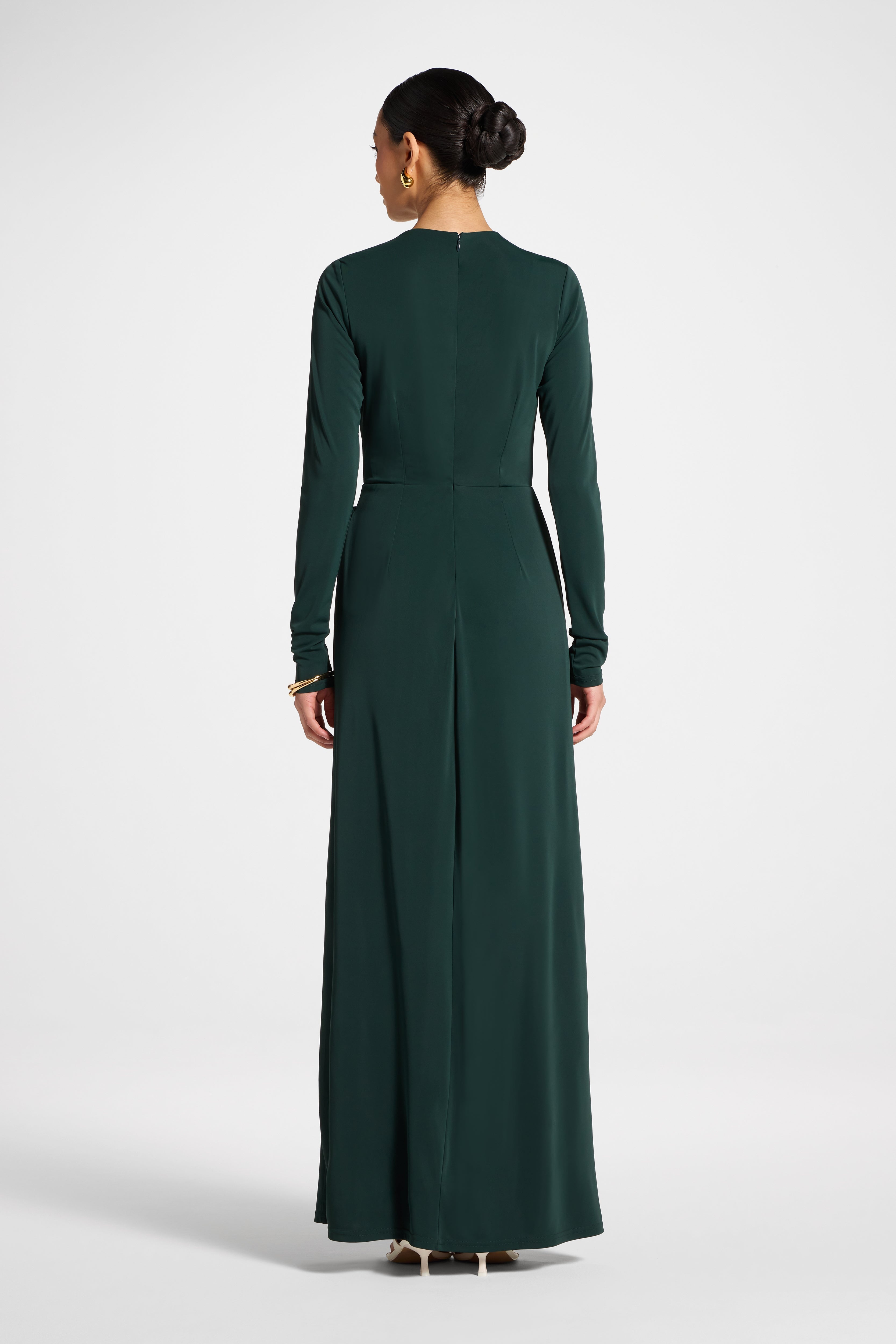 Rouched Wrap Maxi Dress - Scarab Abayas Veiled 