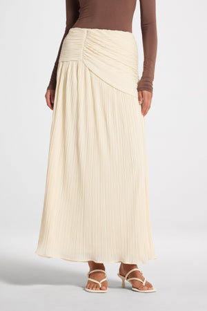Ruched Panel Maxi Skirt - Moonlight