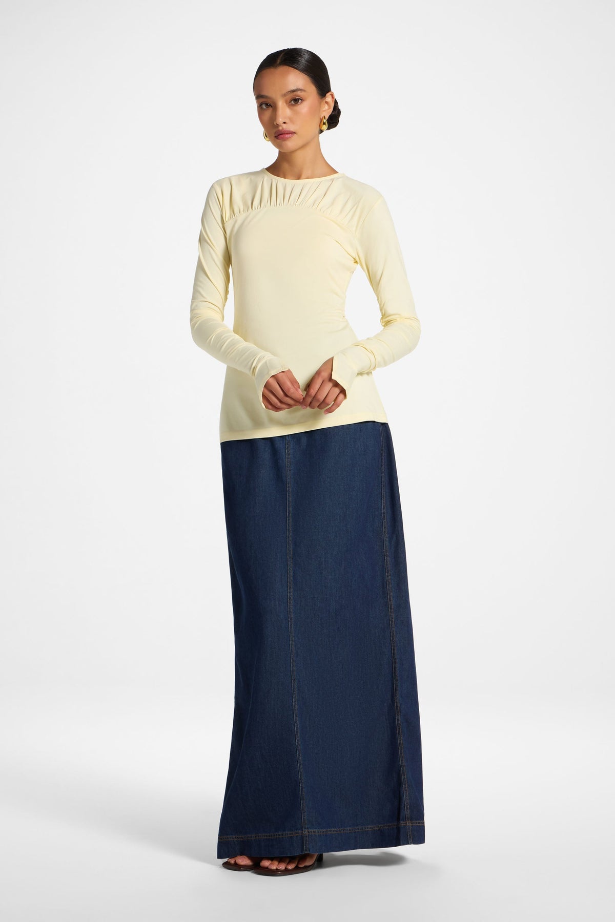 Ruched Sleeve Top - Butter Top Veiled 