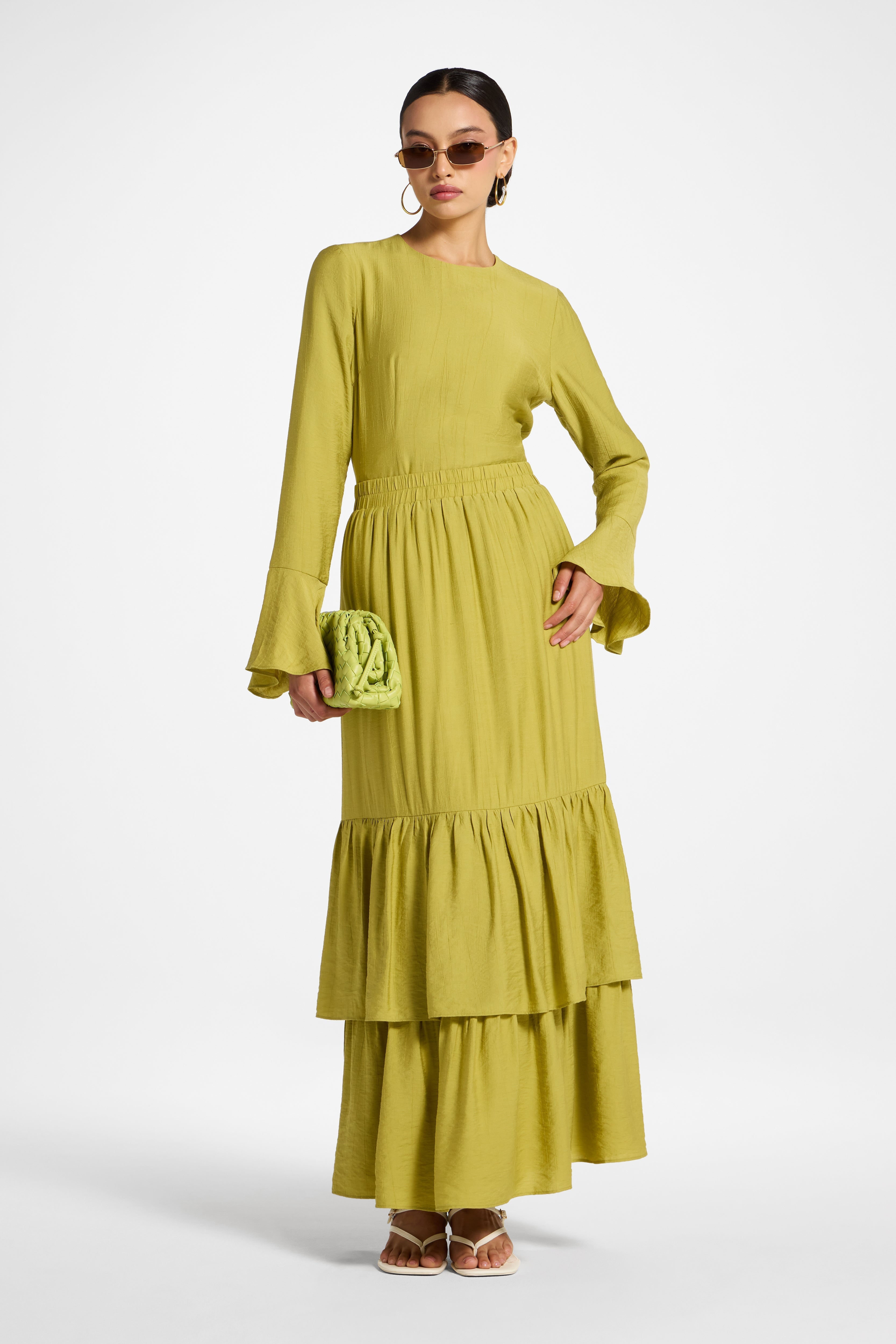 Ruffle Skirt Abayas Veiled 