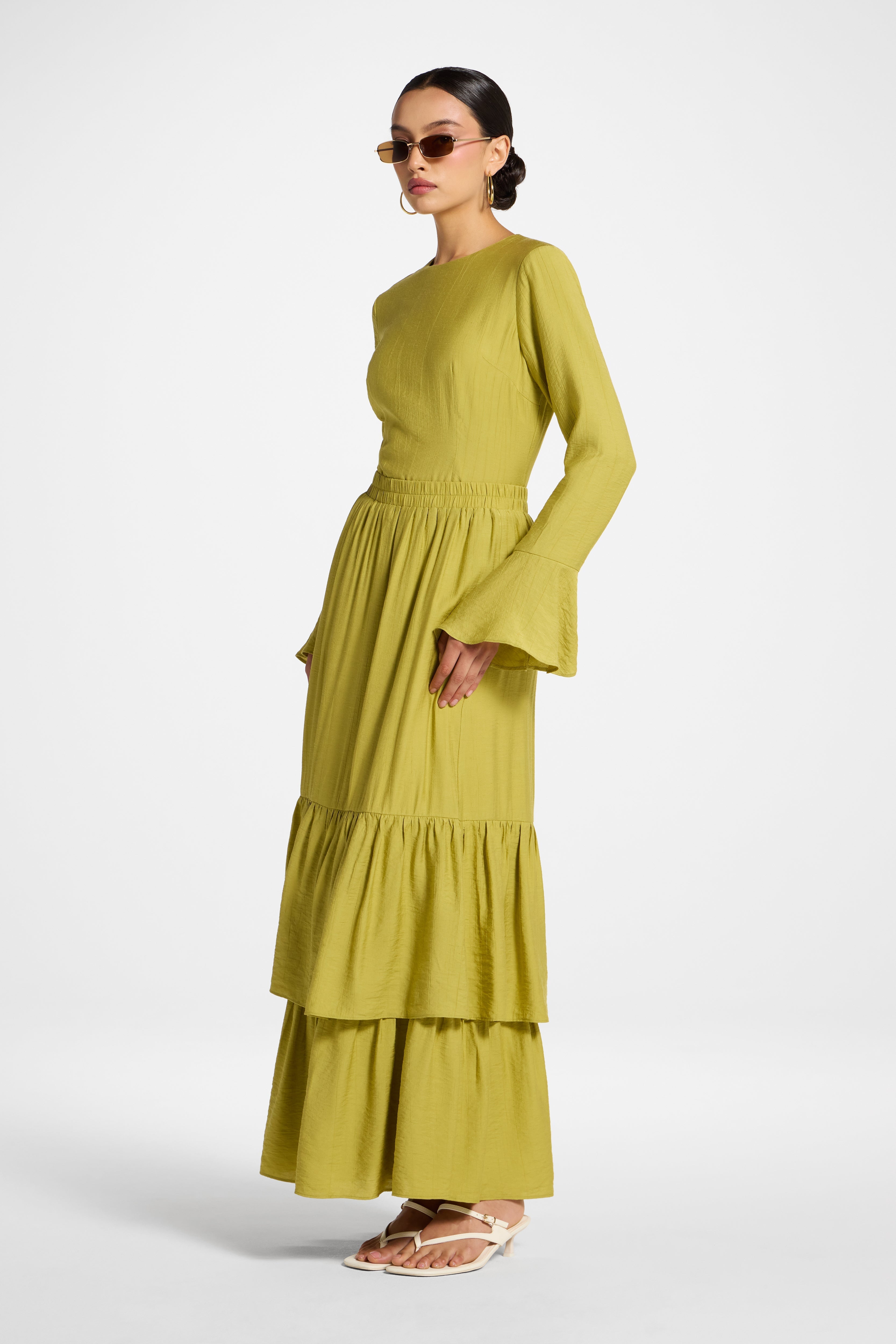 Ruffle Skirt Abayas Veiled 