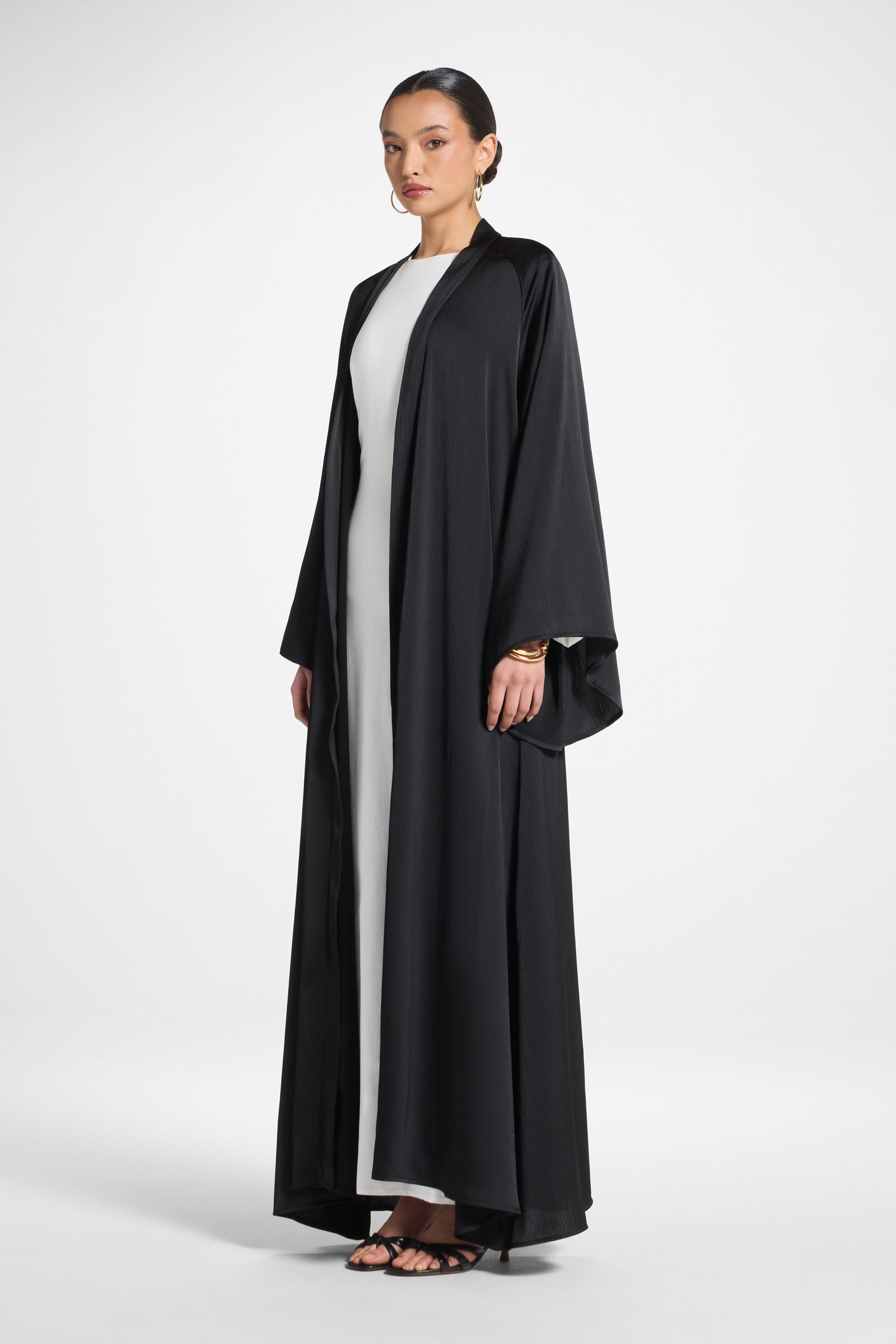 Sabeen Open Abaya - Black
