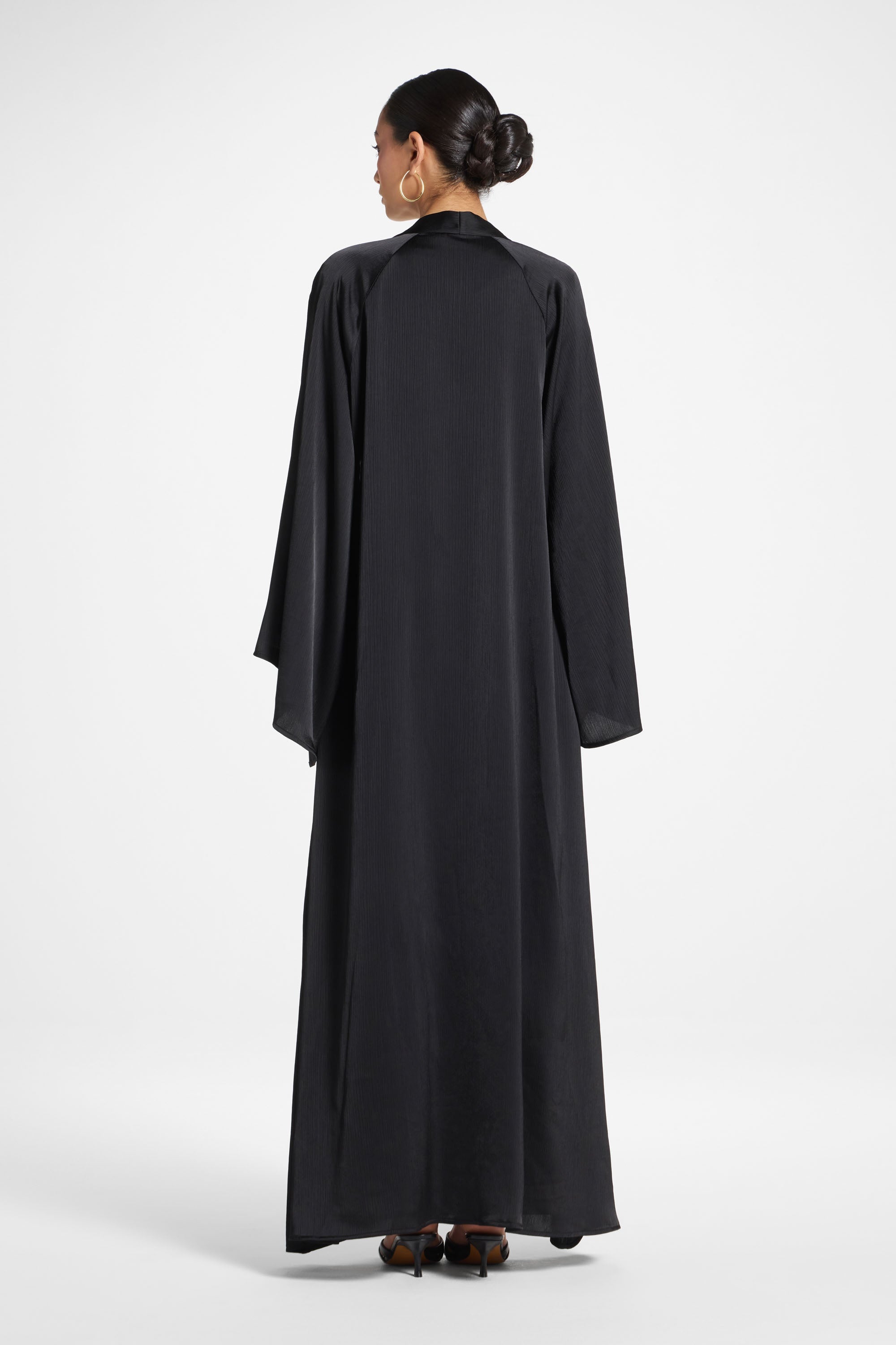 Sabeen Open Abaya - Black Abayas Veiled 