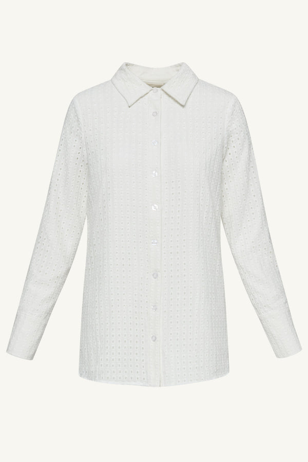 Sadie White Eyelet Top Clothing Veiled 