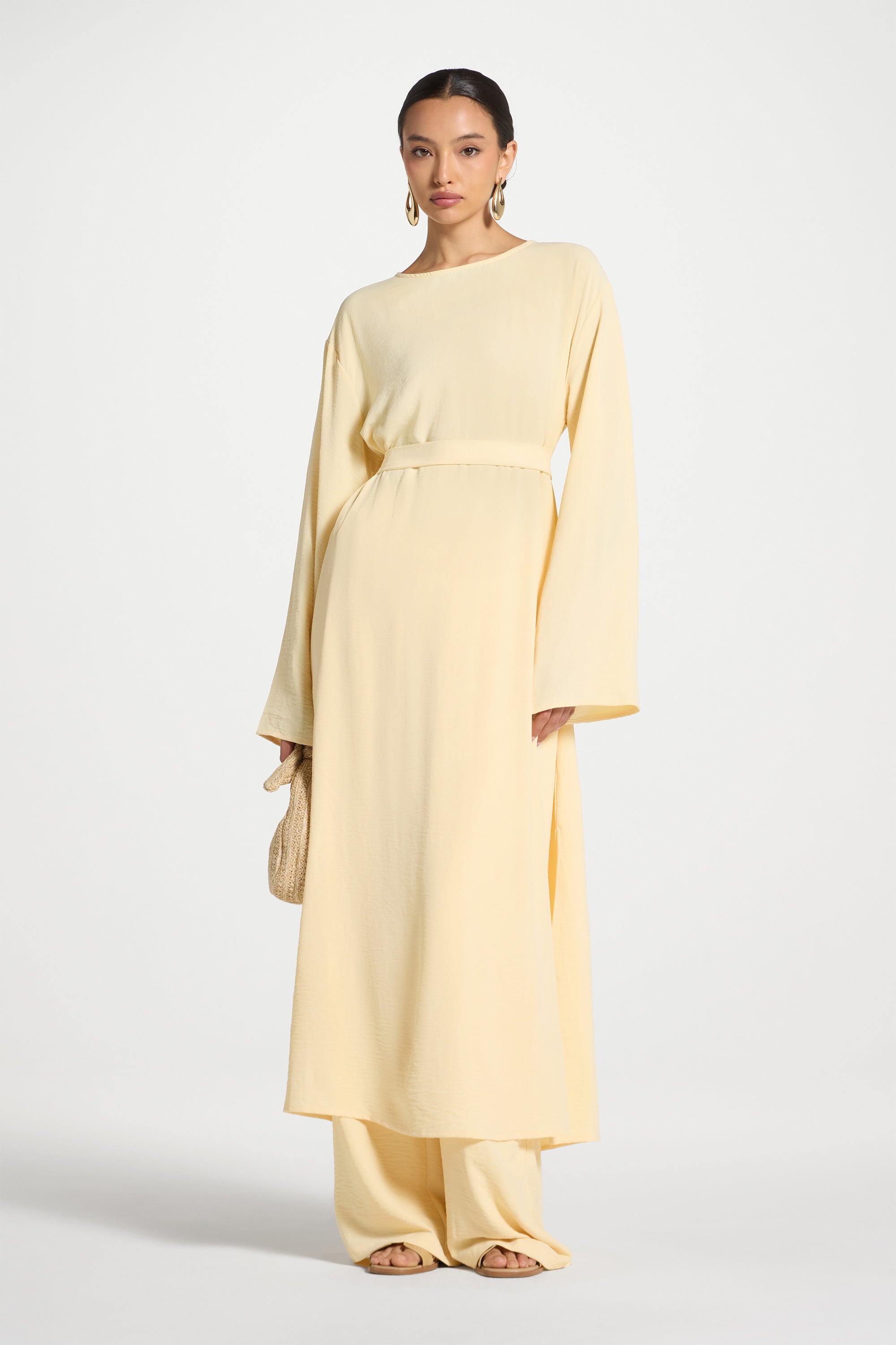Safina Side Slit Tunic - Butter Abayas Veiled 