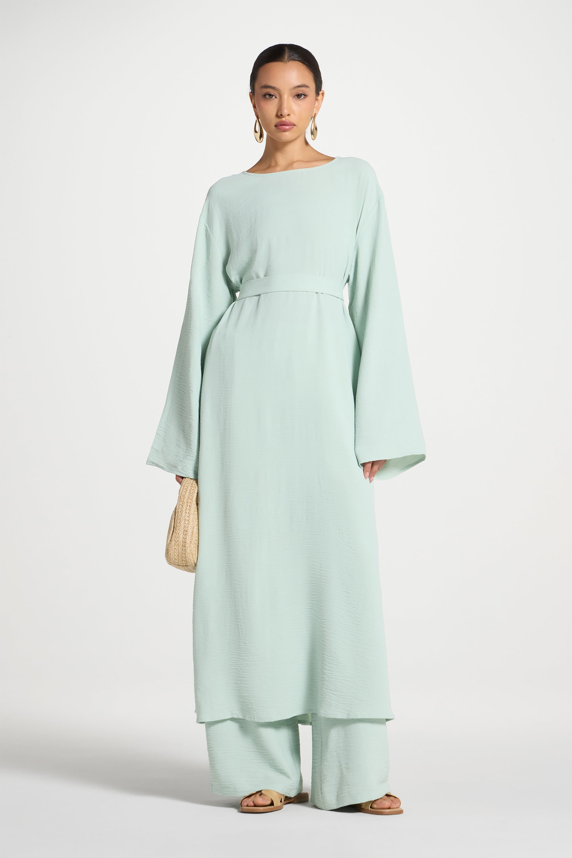 Safina Side Slit Tunic - Mint Abayas Veiled 