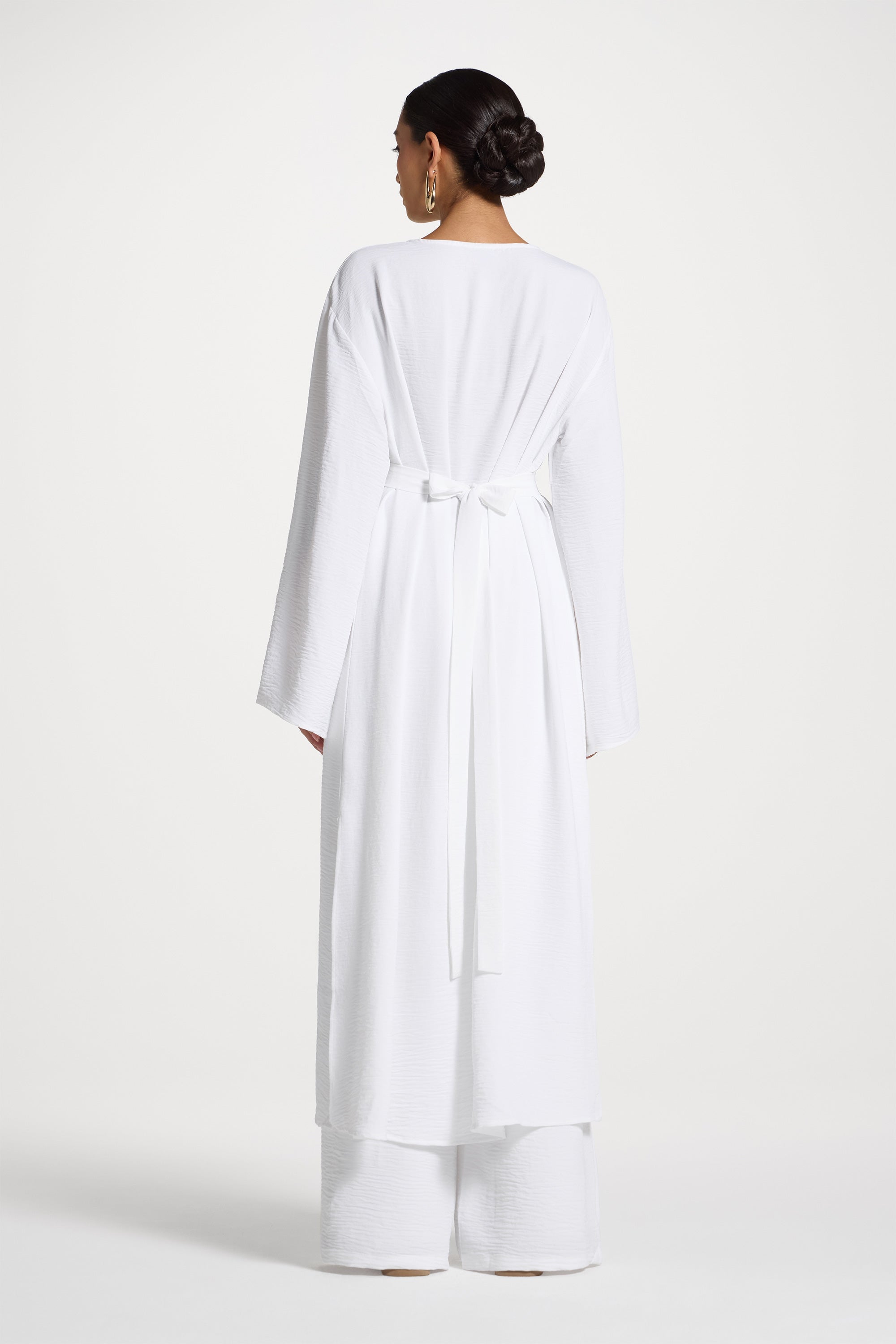 Safina Side Slit Tunic - White Abayas Veiled 
