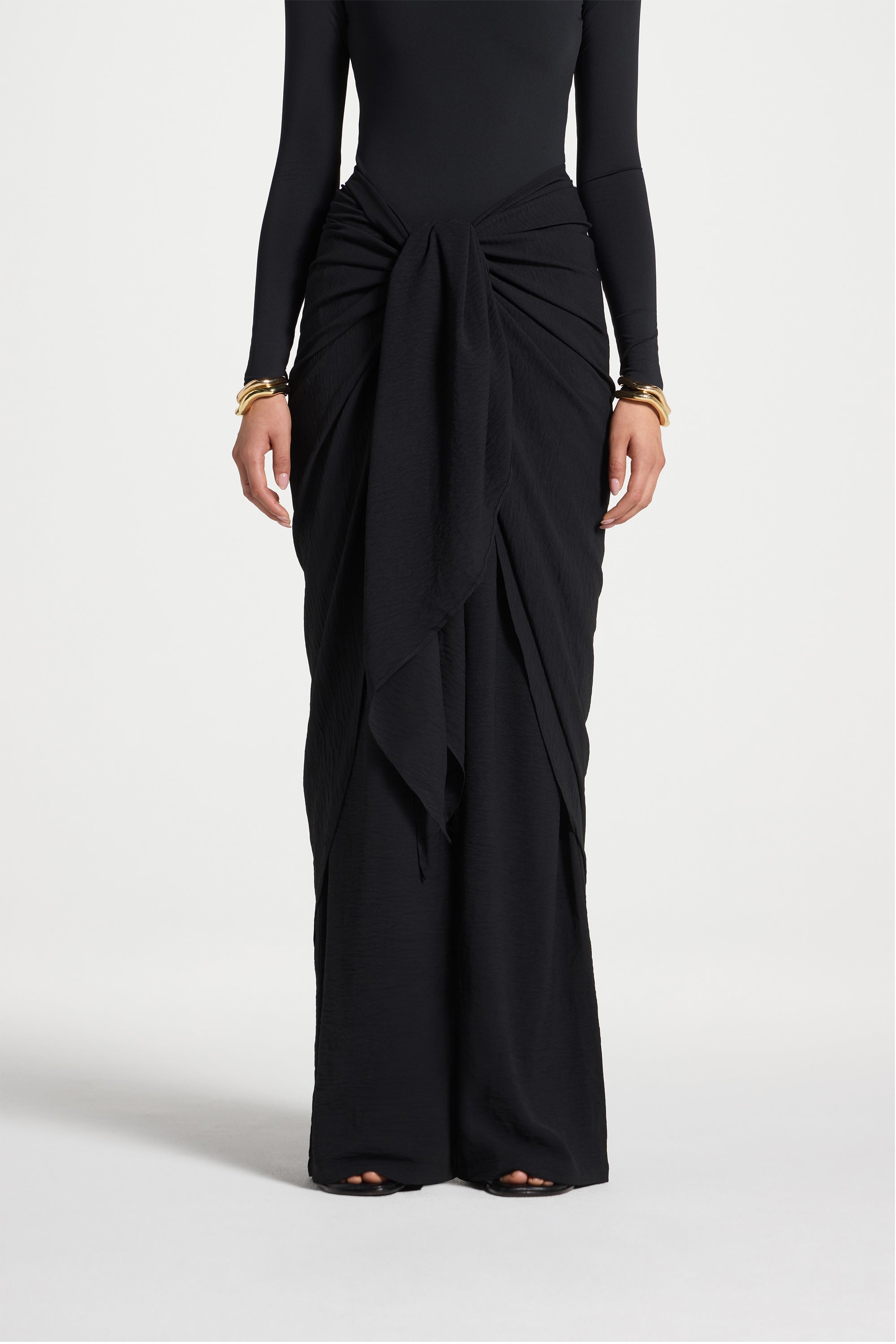 Safina Wrap Sarong & Pants Set - Black Abayas Veiled 